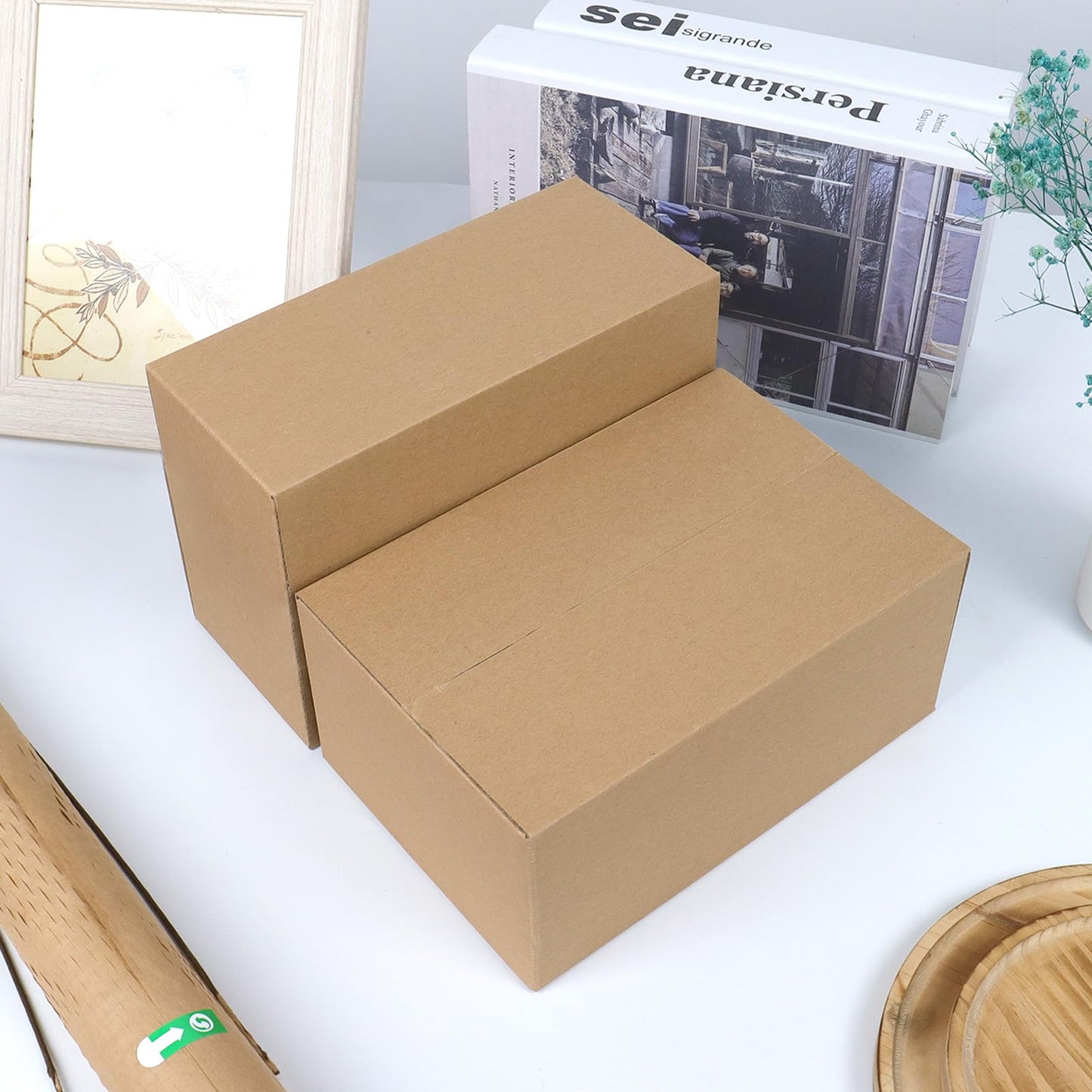DEZIBOX 10x7x6 Inches Shipping Boxes Medium 30 Pack, Brown Corrugated Cardboard Boxes for Packaging Small Business Mailing