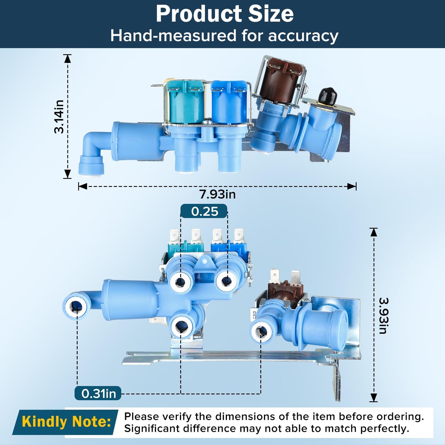 242253002 242102201 Refrigerator Water Inlet Valve Replace Part: 2689640, AP5669874, PS7321353, EAP7321353, Compatible with Frigidaire Electrolux Kenmore Crosley Ikea, etc Refrigerators