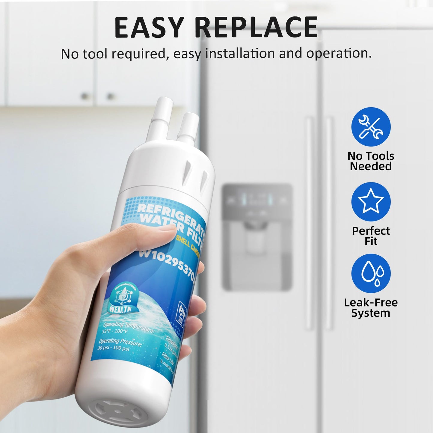 Everydrop Filter 1 Water Filter Replacement for Whirlpool WRS588FIHZ04 WRS321SDHZ13 WRSF5536RZ00 WRS325SDHZ WRS325FDAM04 WRS571CIHZ04 WRS315SDHZ08 WRS325SDHZ13 WRS315SDHM13 WRS321SDHZ08 WRS325SDHZ08