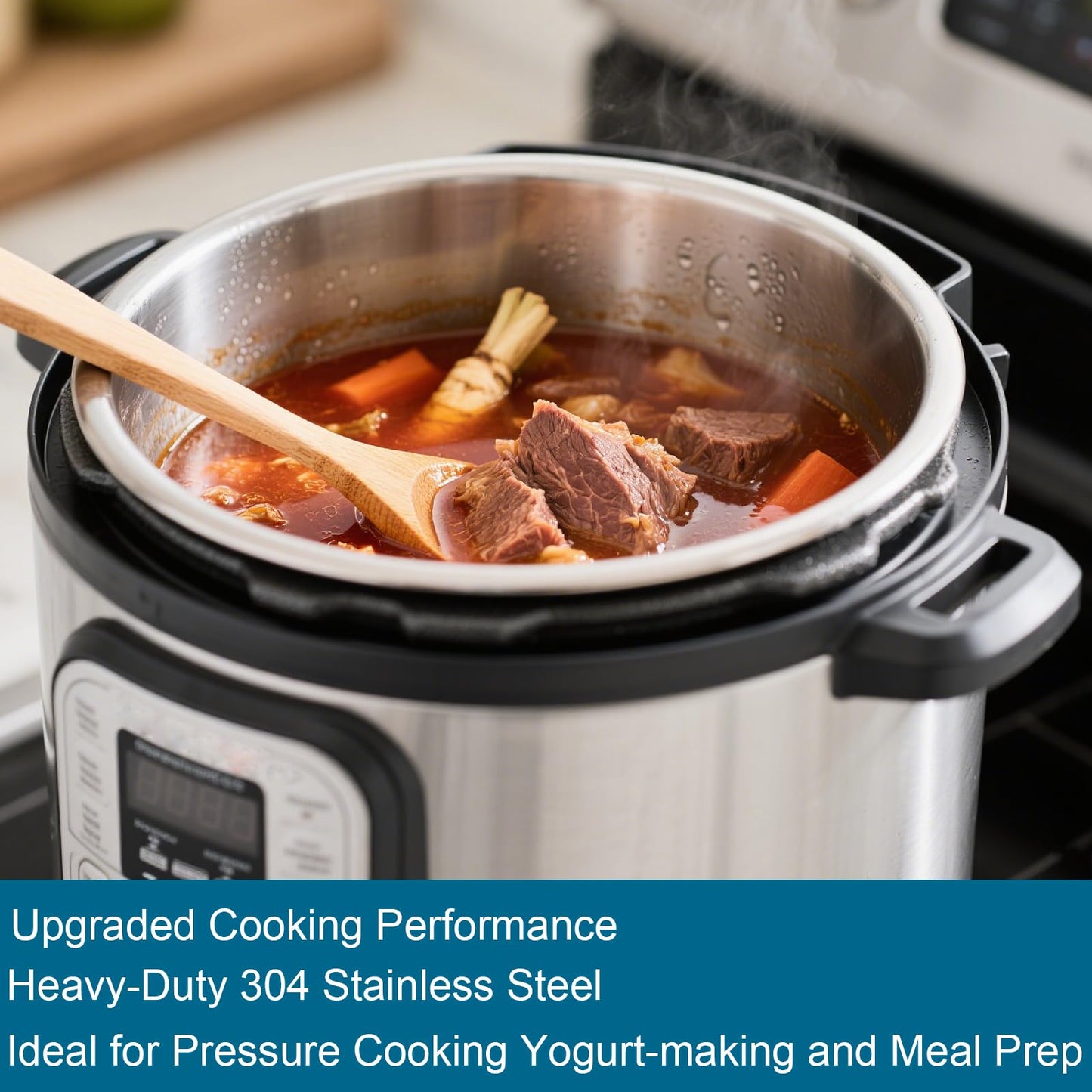 Replacement Pot for Instant Pot 8-Qt, 304 (18/8) Stainless Steel Inner Pot for Instant Pot 8-Quart, Upgrade Insert for Instantpot, Liner for Insta Pot 8 Qt with Thick Bottom, Non-Toxic (No Teflon)