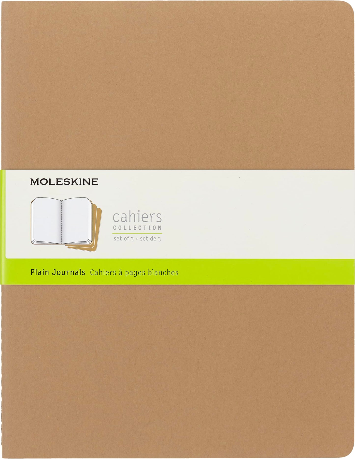 Moleskine Cahier Journal, Soft Cover, Large (5" x 8.25") Ruled/Lined, Black, 80 Pages (Set of 3)