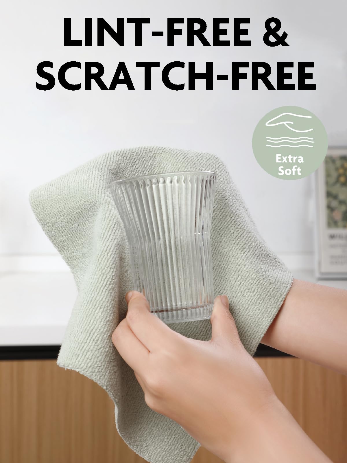 Fantasticlean Kitchen Towels - 80 Sheets - Reusable Washable Dishcloth Rolls, Super Absorbent, Premium Microfiber Cleaning Cloths, 10'' by 10'' (Pink,Blue,Tan,Moss Green)