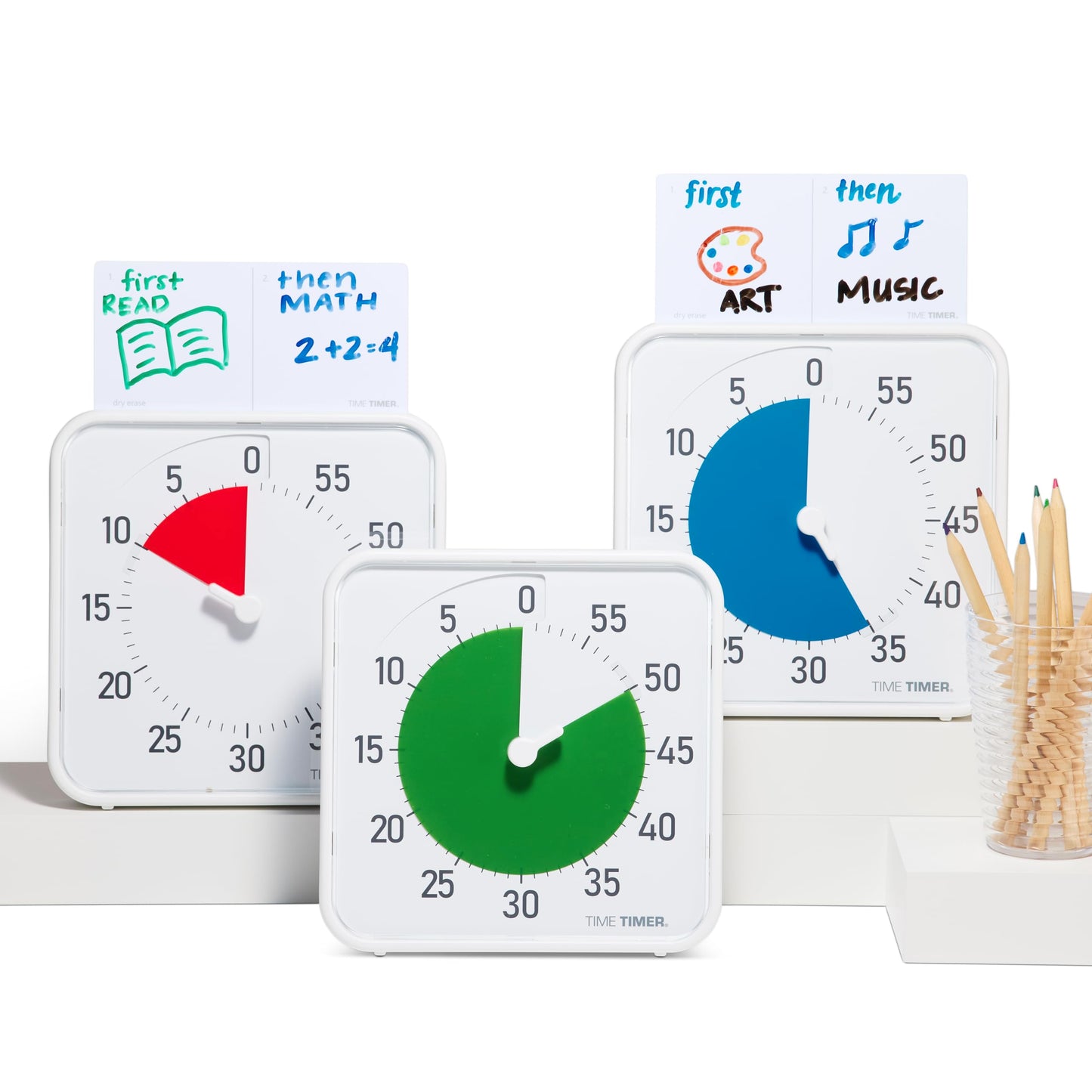 Time Timer Original 8" Visual Countdown Timer – Medium 60-Minute Silent Classroom Visual Timer for SEL, Emotional Regulation, Focus, Calm Transitions, ADHD, Autism – (Blue & White)