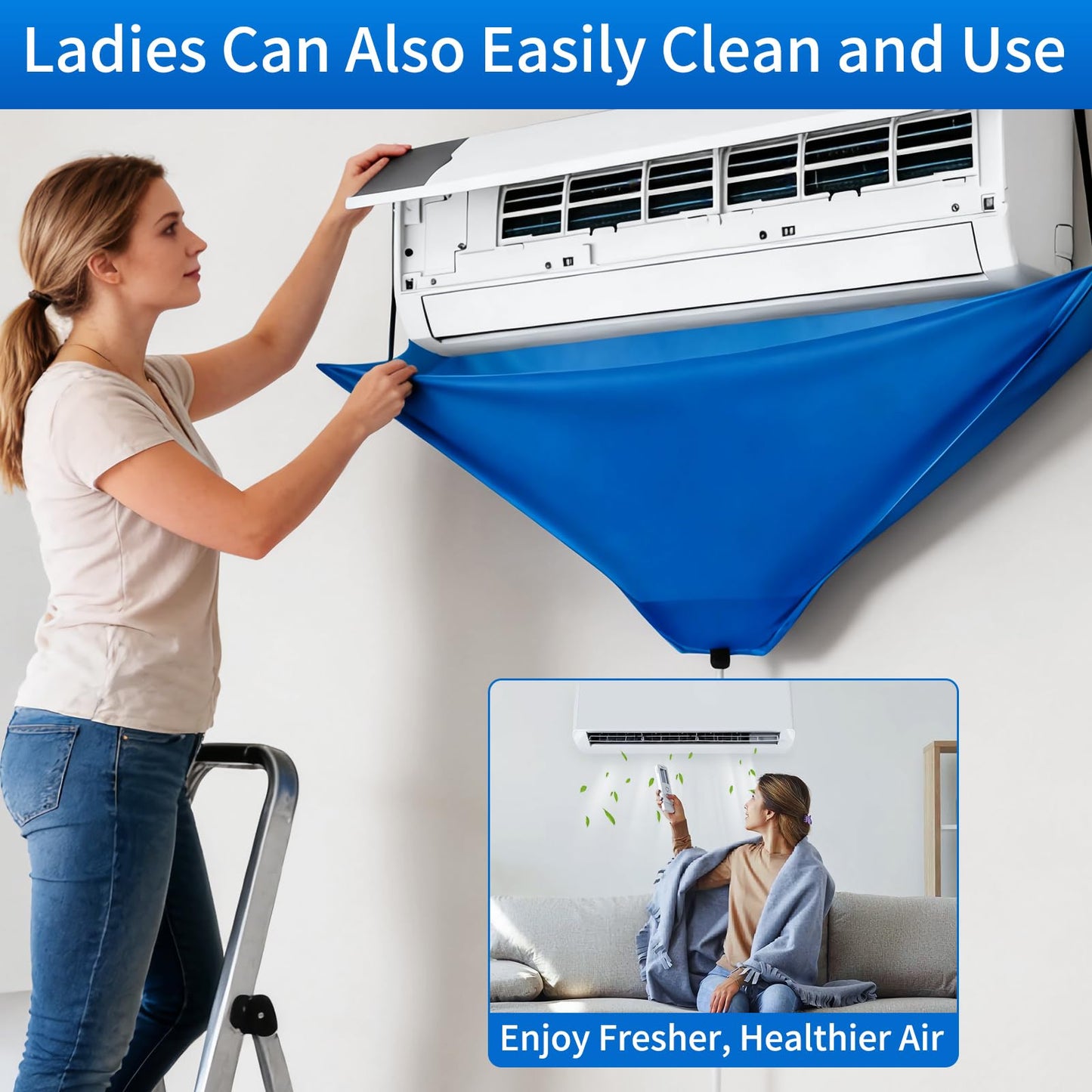 GXFEY Mini Split Cleaning Kit for Air Conditioner,Wall Mounted Air Conditioner Cleaning Tools Waterproof Cover (11pcs)