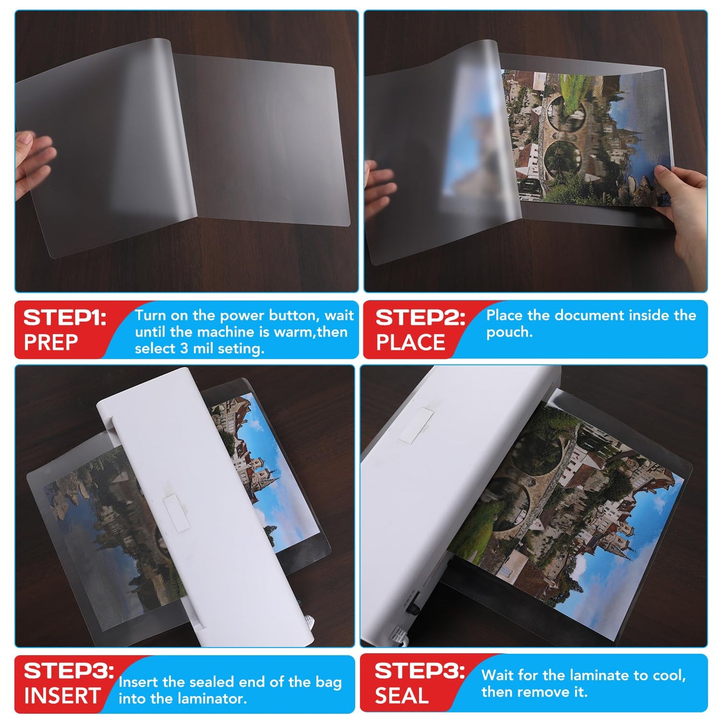 CAREGY 200 Pack Laminating Sheets, Hold 11 x 17 Inch Sheet, 3 Mil Clear Thermal Laminating Pouches 11.5 x 17.5 Inch Lamination Sheet Paper for Laminator, Round Corner