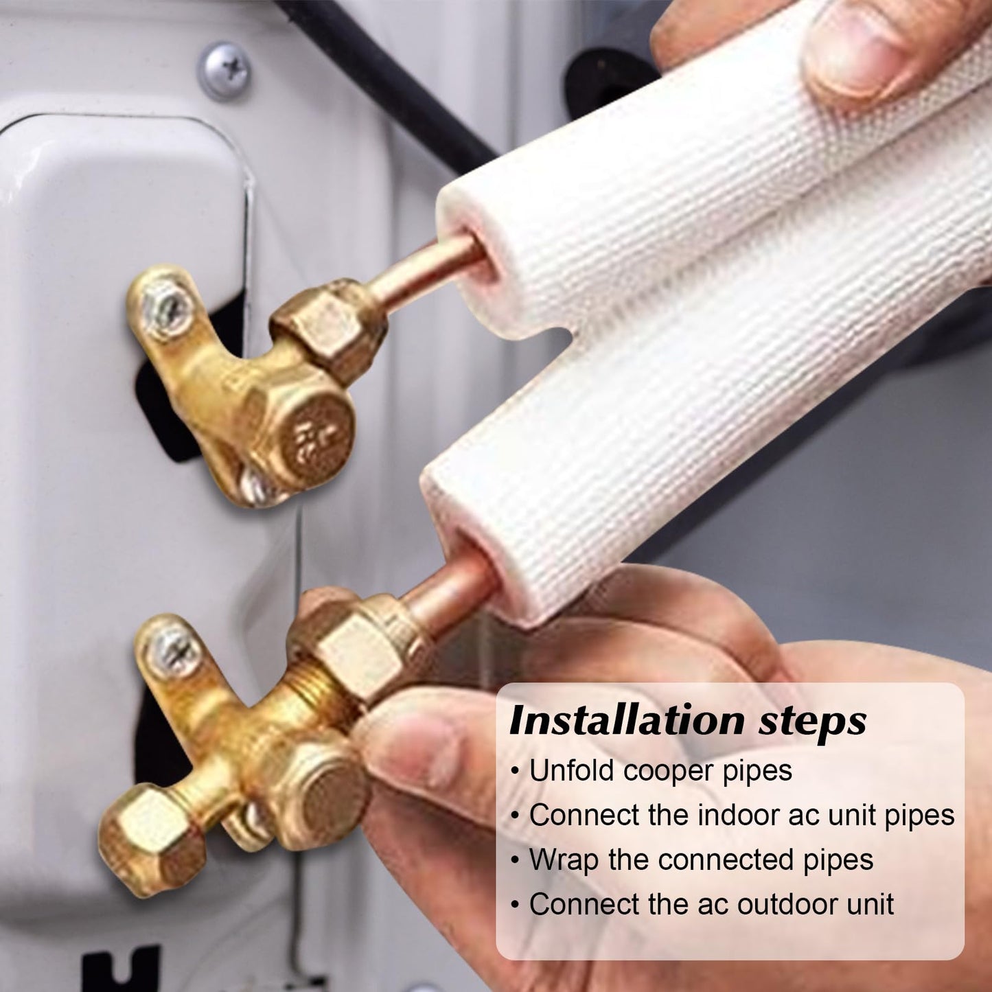 NEAGLORY 10 Ft Mini Split Line Set 1/4" & 3/8" O.D. Twin Copper Tubing Insulated Coil Copper Pipes HVAC for Mini Split AC and Heating Equipment