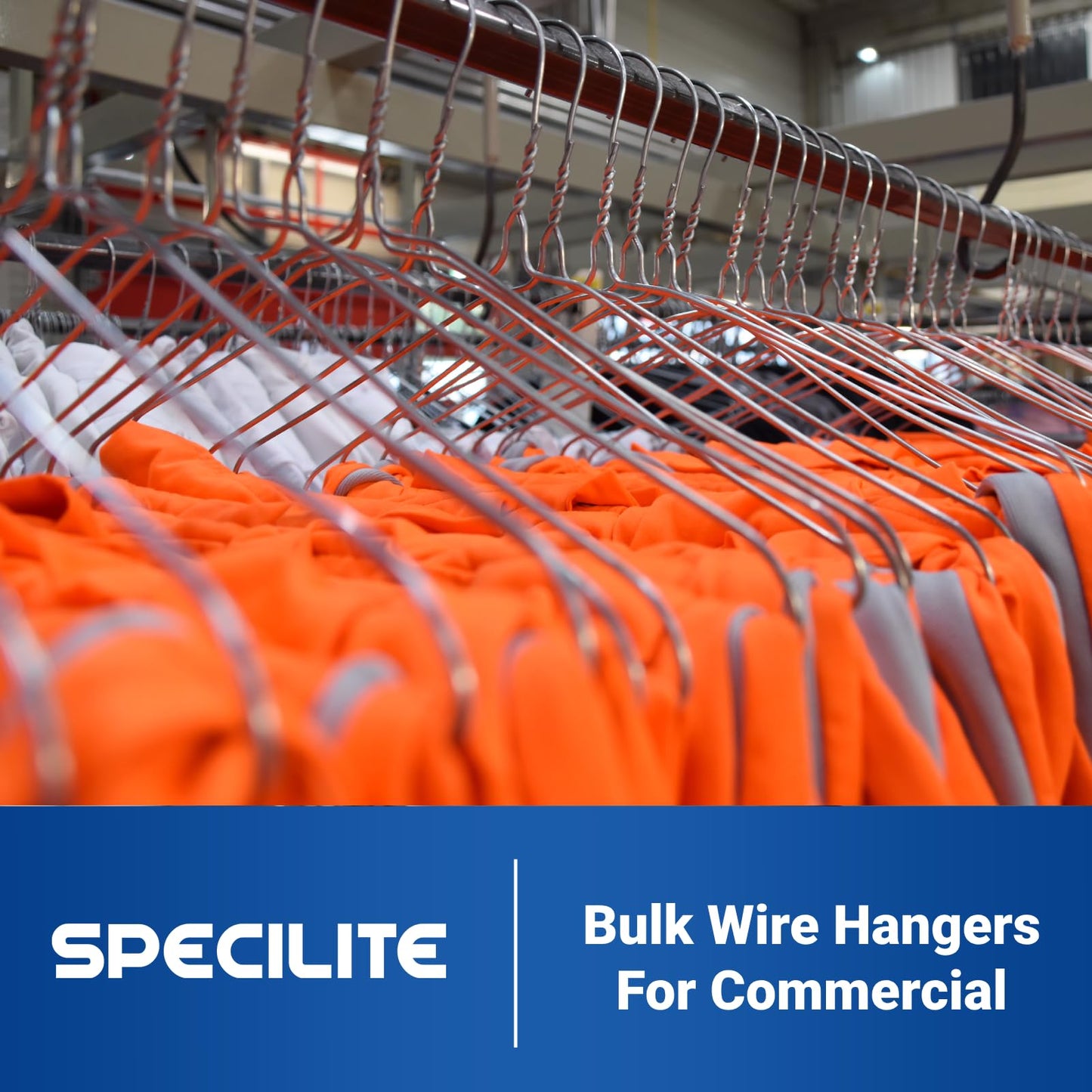 SPECILITE Wire Metal Clothes Hangers Bulk 100 Pack for Standard Size Suits, Coats, Shirts, Pants, Skirts, Space Saving, Non Slip,16 Inch 12 Gauge Ultra Thin, Silver
