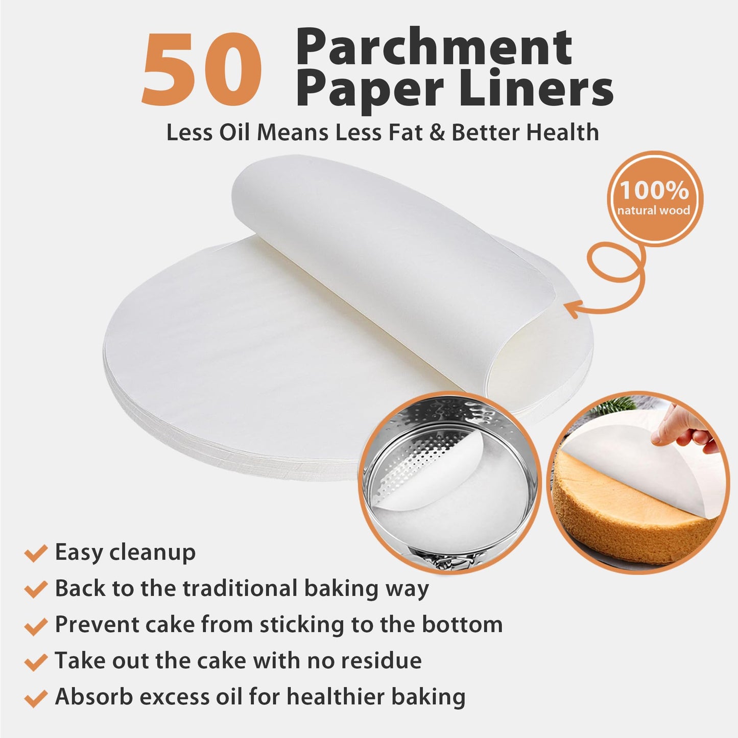 Stainless Steel Springform Pan 9 Inch Nonstick, Leakproof Spring Form Pan for Cheesecake, Cheesecake Pan with Protector, Cheese Cake Pans for Baking, 9 Inch Springform Pan with 50Pcs Parchment Paper