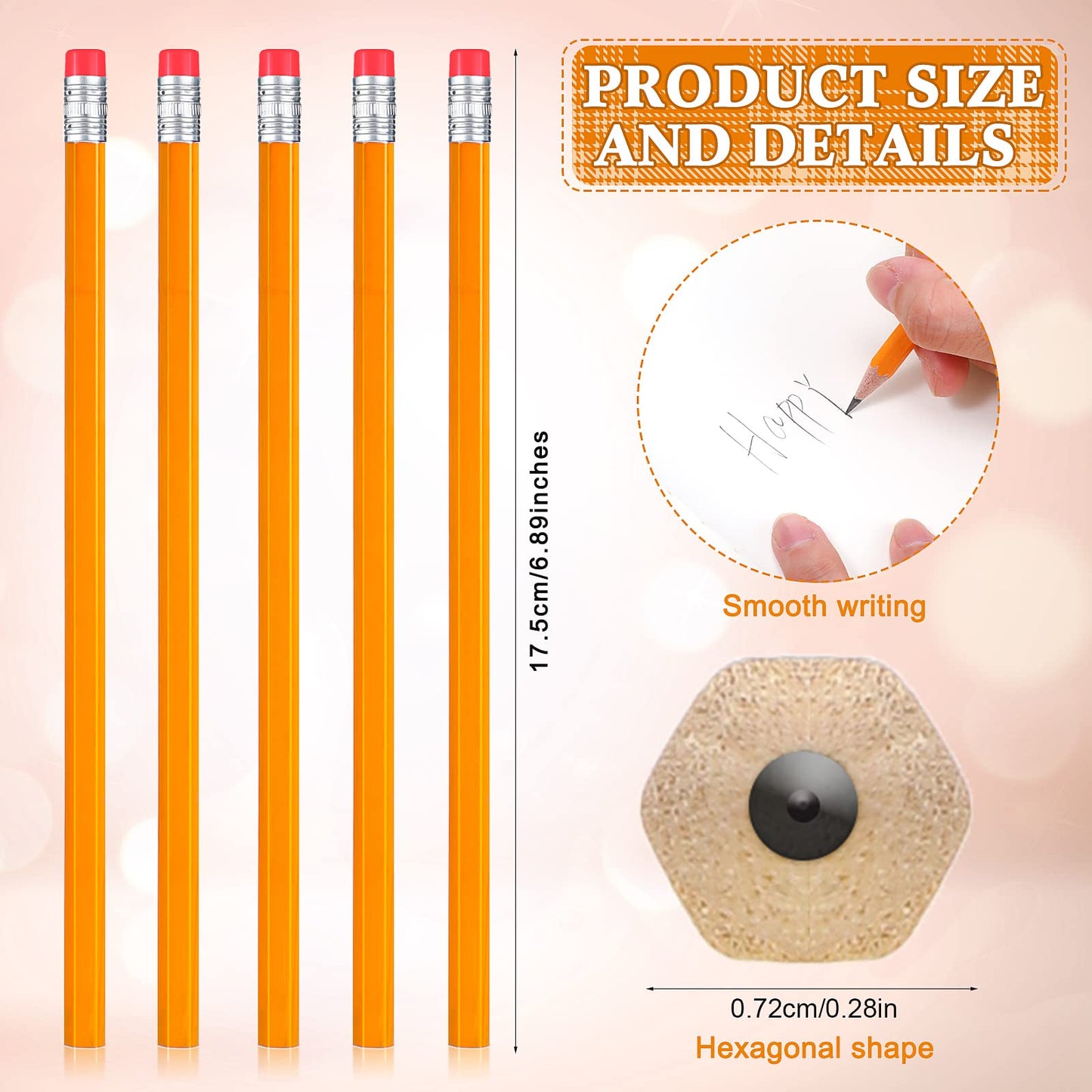 Fumete 400 Pcs Yellow Pencils Bulk with Erasers Unsharpened Wood 2 HB Pencil Wood Cased for Kids Students Office School Classroom Supplies