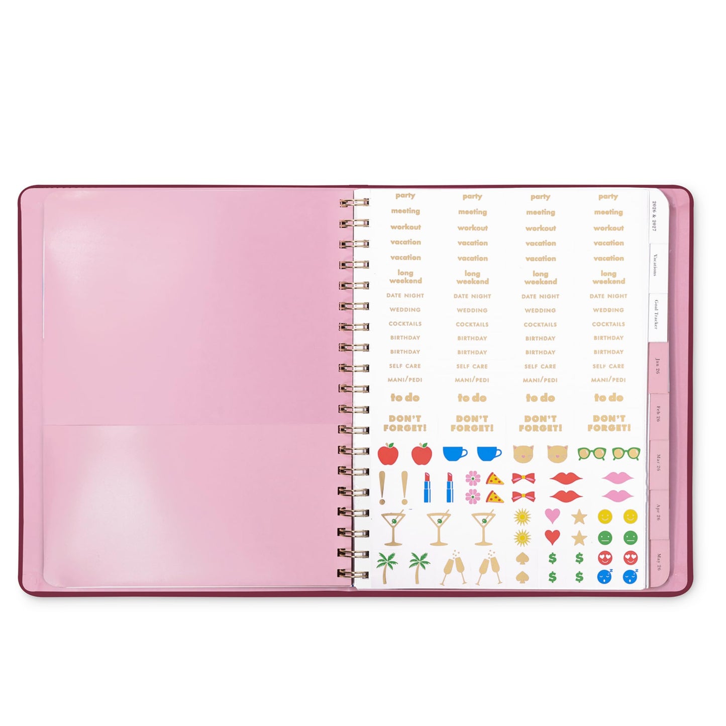 kate spade new york 2026 Large Weekly & Monthly Planner, 12 Month Soft Cover Agenda Dated January 2026-December 2026, Cute Planner with Stickers & Spiral Binding (Encyclopedia of Style)