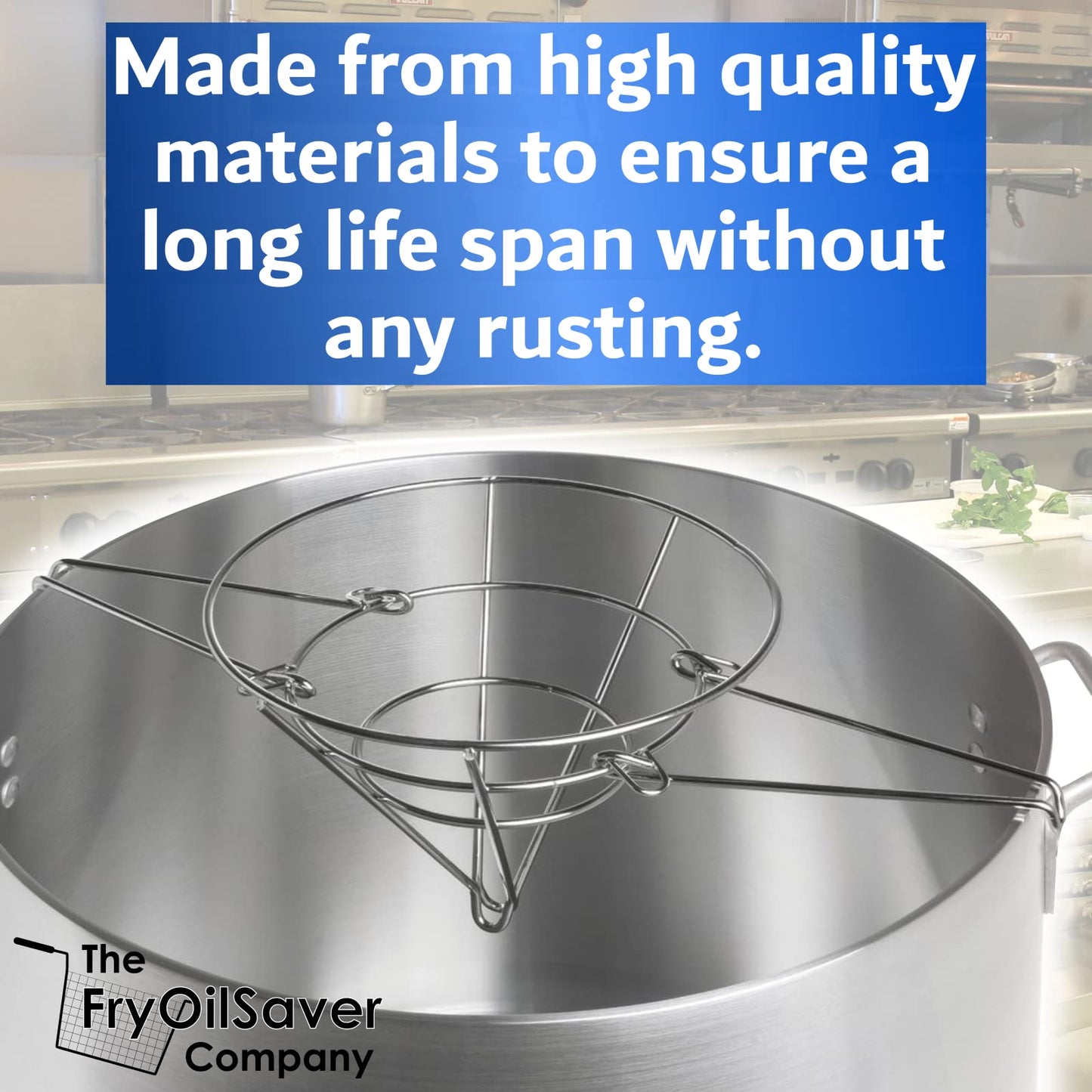 Chef Master Fryer Oil Filter Stand with Folding Arms to Attach to Deep Fryers, Cooking Oil Filter Holder, Maple Syrup Cone Filter Stand, 7.68 x 9.25 x 9.25 - 90073