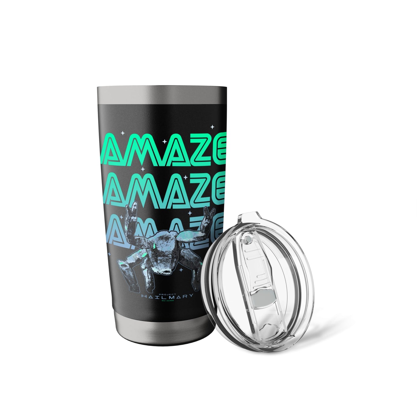 Project Hail Mary Amazing Rocky The Alien Neon Portrait Stainless Steel Insulated Tumbler