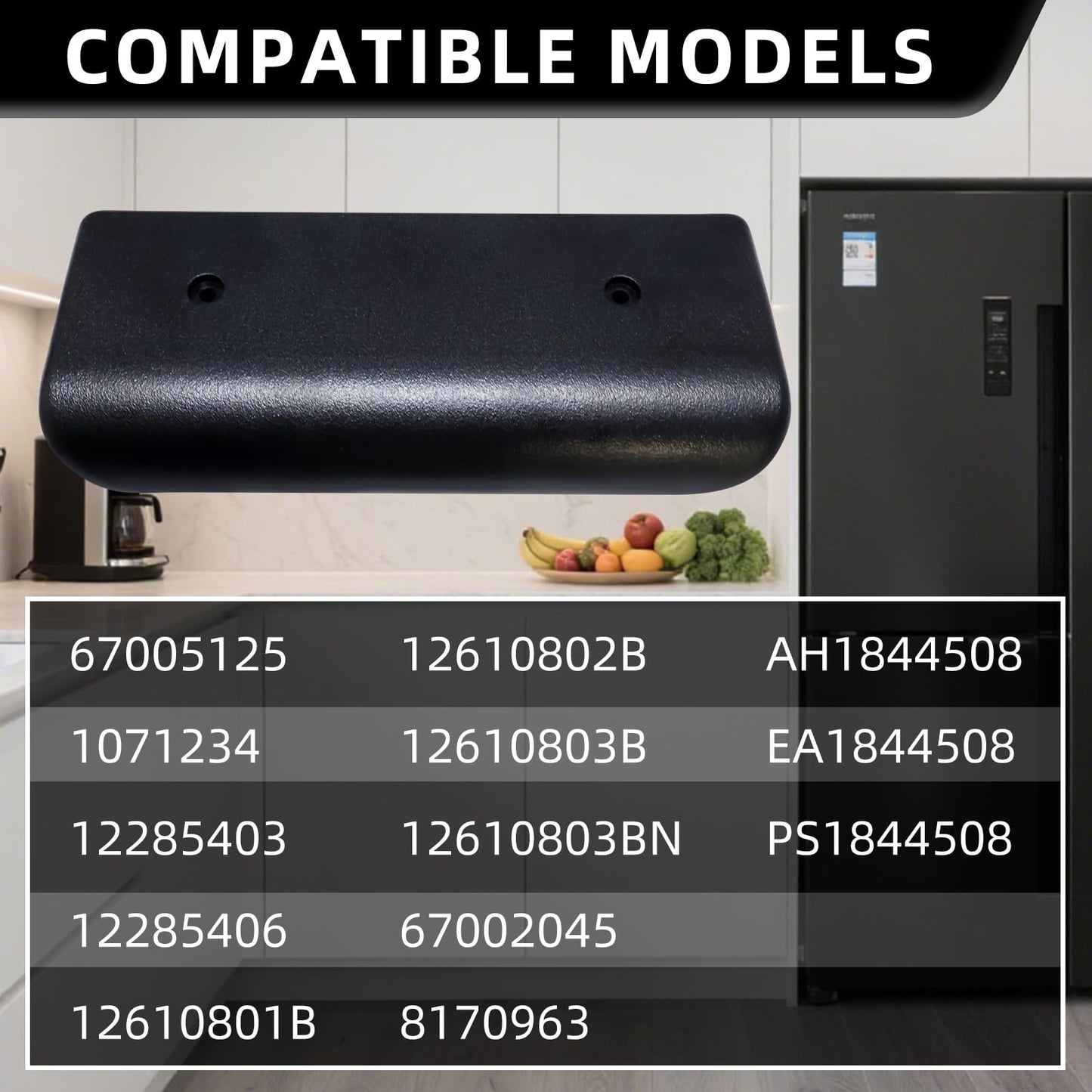 WP67005125 67005125 Refrigerator Freezer Door Handle Fits for Whirlpool Amana Door Handle Refrigerator 1071234 12285403 12285403 (Black 1PC)