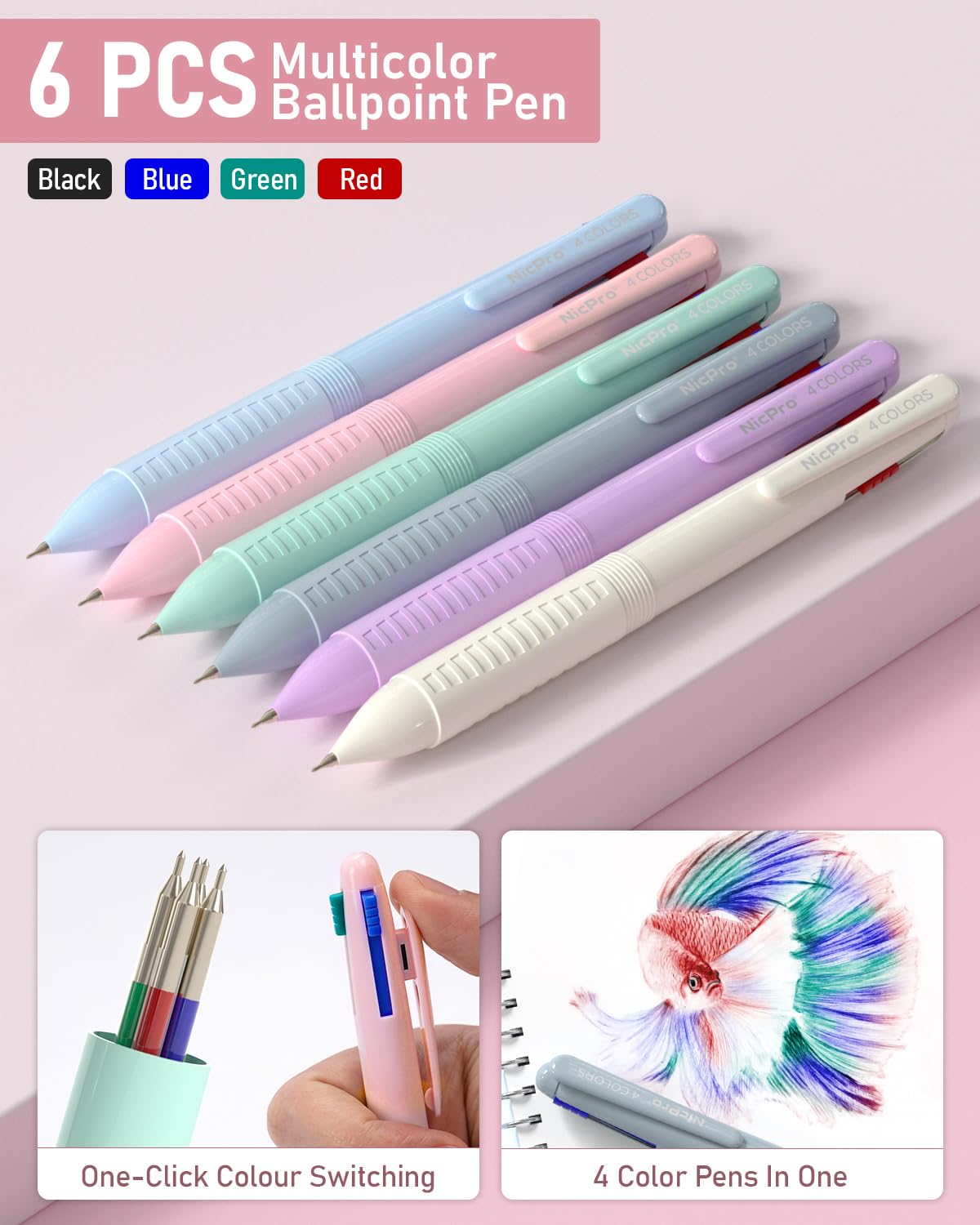 Nicpro 78 PCS Aesthetic School Supplies with Cute Pen Case, 12 Pastel Highlighters, 12 Color & Black Ink Gel Pens, 10 Mechanical Pencils 0.5, 0.7, 0.9, 2.0 mm, 6 Multicolor Pen for Student Stationary