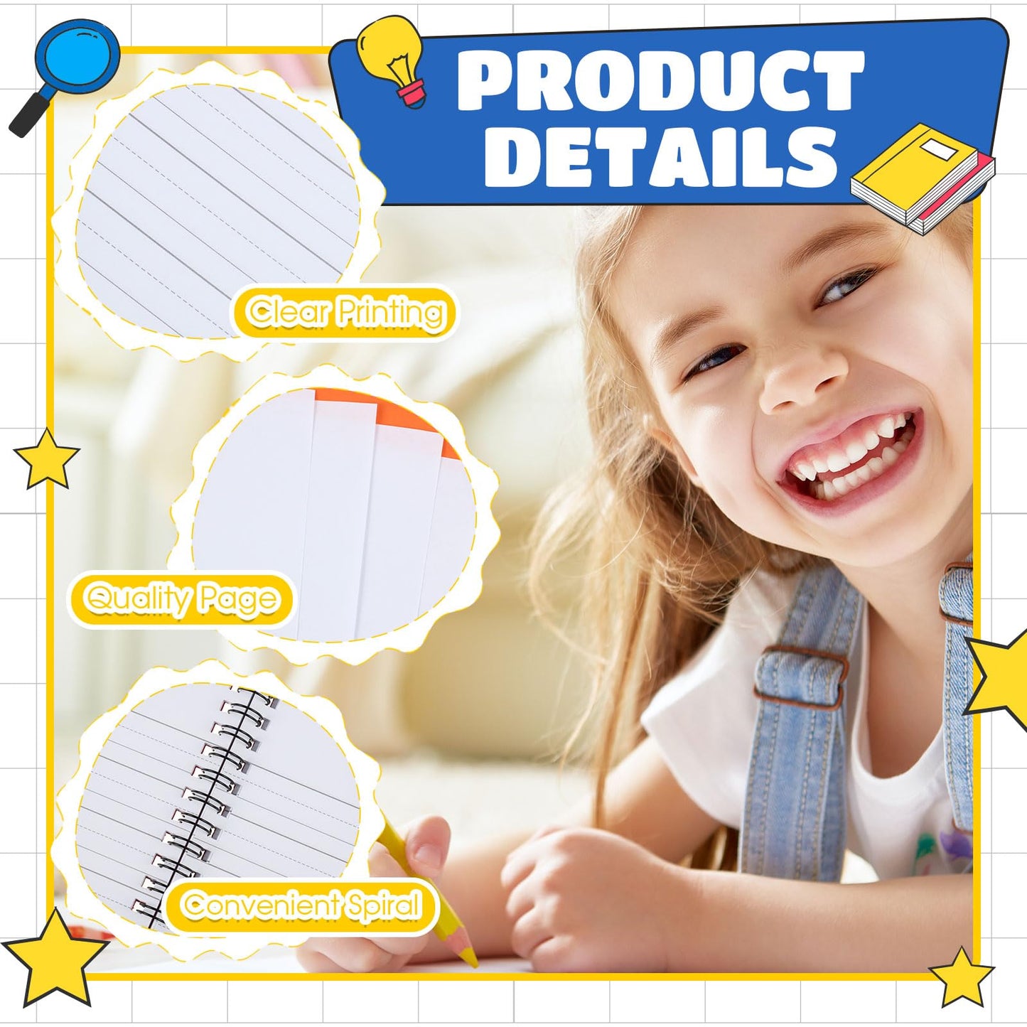 Henoyso 20 Pack Primary Composition Notebook for Kids – 50 Sheets, Spiral Bound, Handwriting & Drawing Journal, Ideal for K-2 Students, Back to School Supplies, Bright Covers