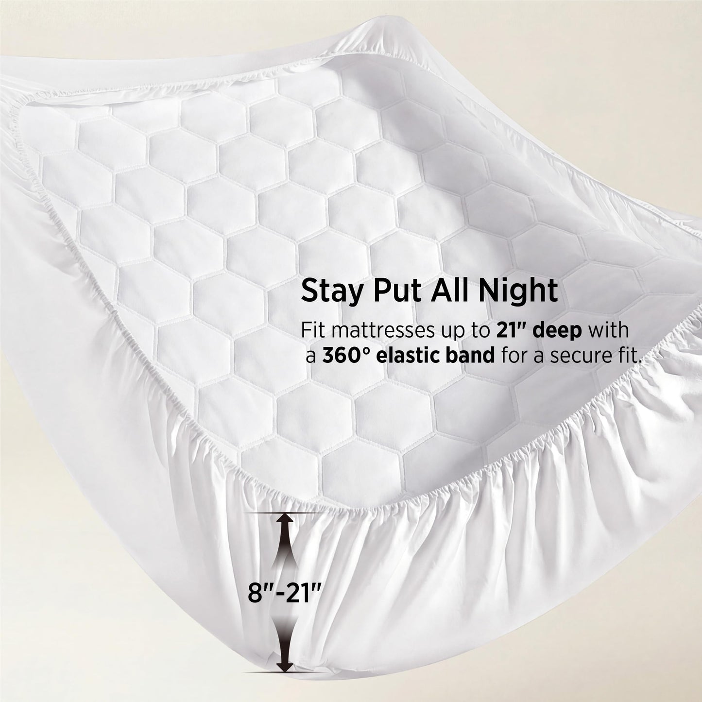 Bedsure California King Mattress Protector - Cal King Mattress Pad Topper with 8-21 Inches Deep Pocket, Quilted Fitted Soft Bed Cover Padded, White, 72x84 Inches