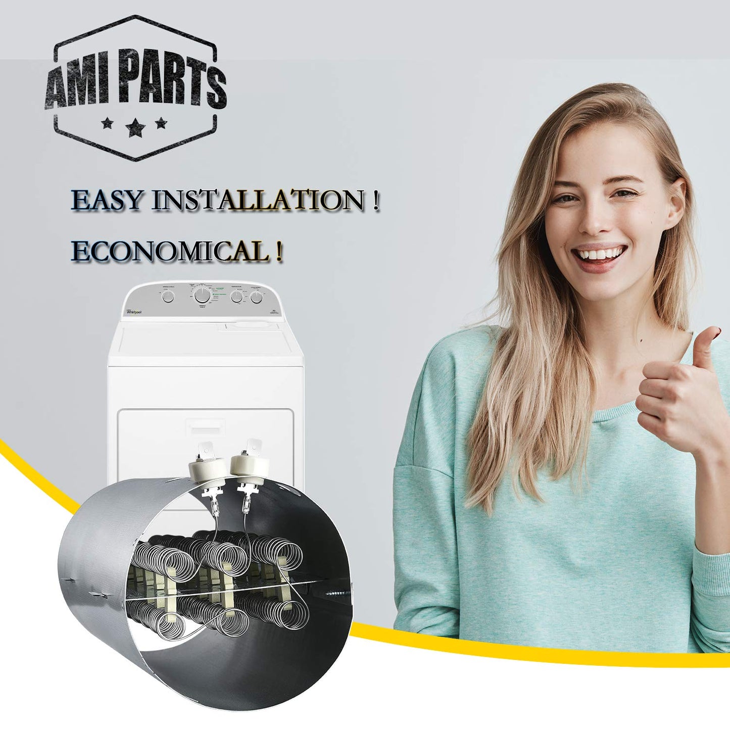 137114000 Dryer Heating Element Replacement Part By AMI PARTS - Compatible with Frigidaire Kenmore dryer - Replace PS2349309 AP4368653 AP4368739 PS2349395 AP21314