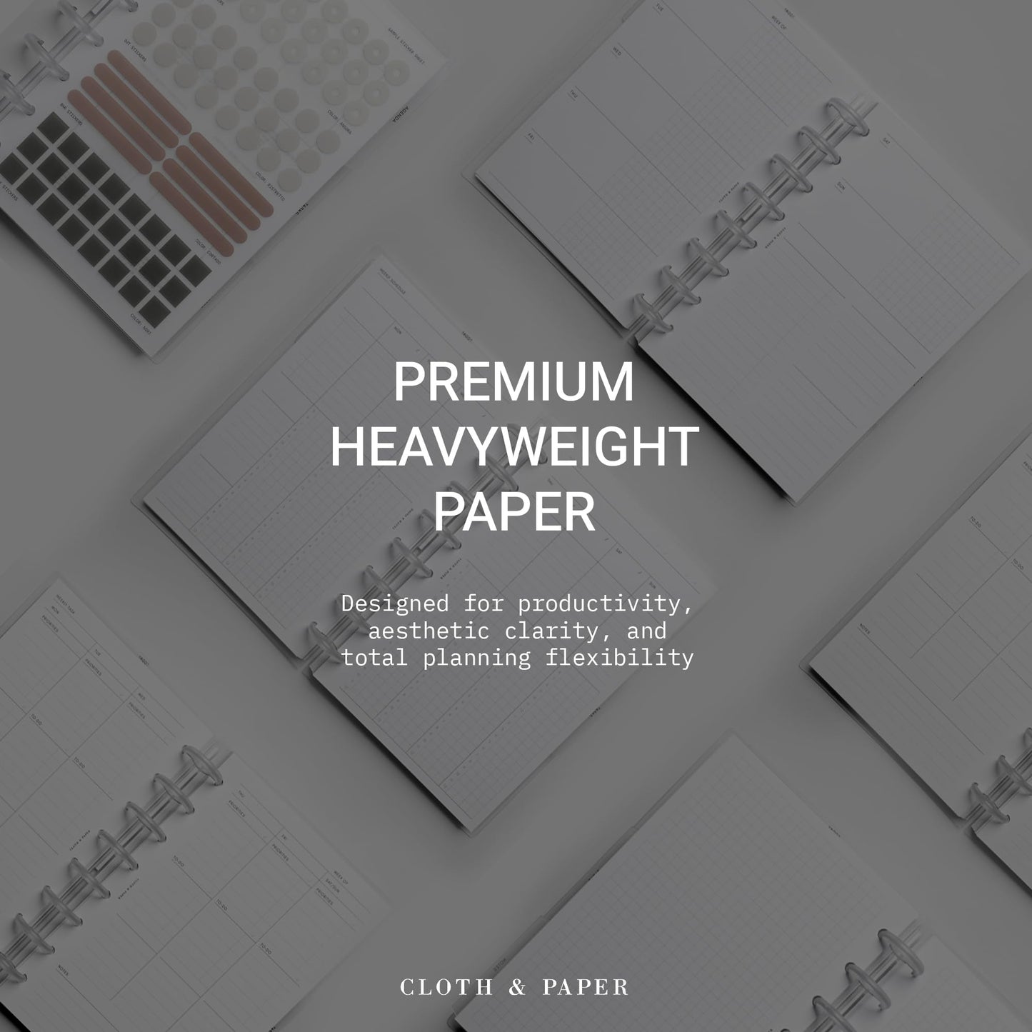 Cloth & Paper FORMA Modular Planner System – Premium Discbound Half Letter Undated Planner with Clear Discs, Covers, Dividers, Today Tab, Stickers & Inserts – Customizable Refillable Planning Organizer