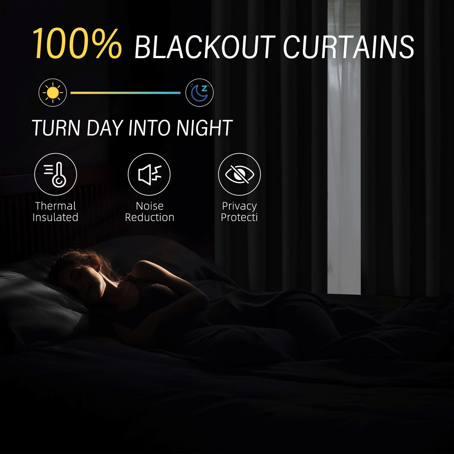 ChrisDowa 100% Blackout Pure White Solid Curtains 63 Inches Long 2 Panels for Bedroom Living Room,Farmhouse Room Darkening Thermal Insulated Soundproof Grommet Top Window Treatment Drapes,52x63