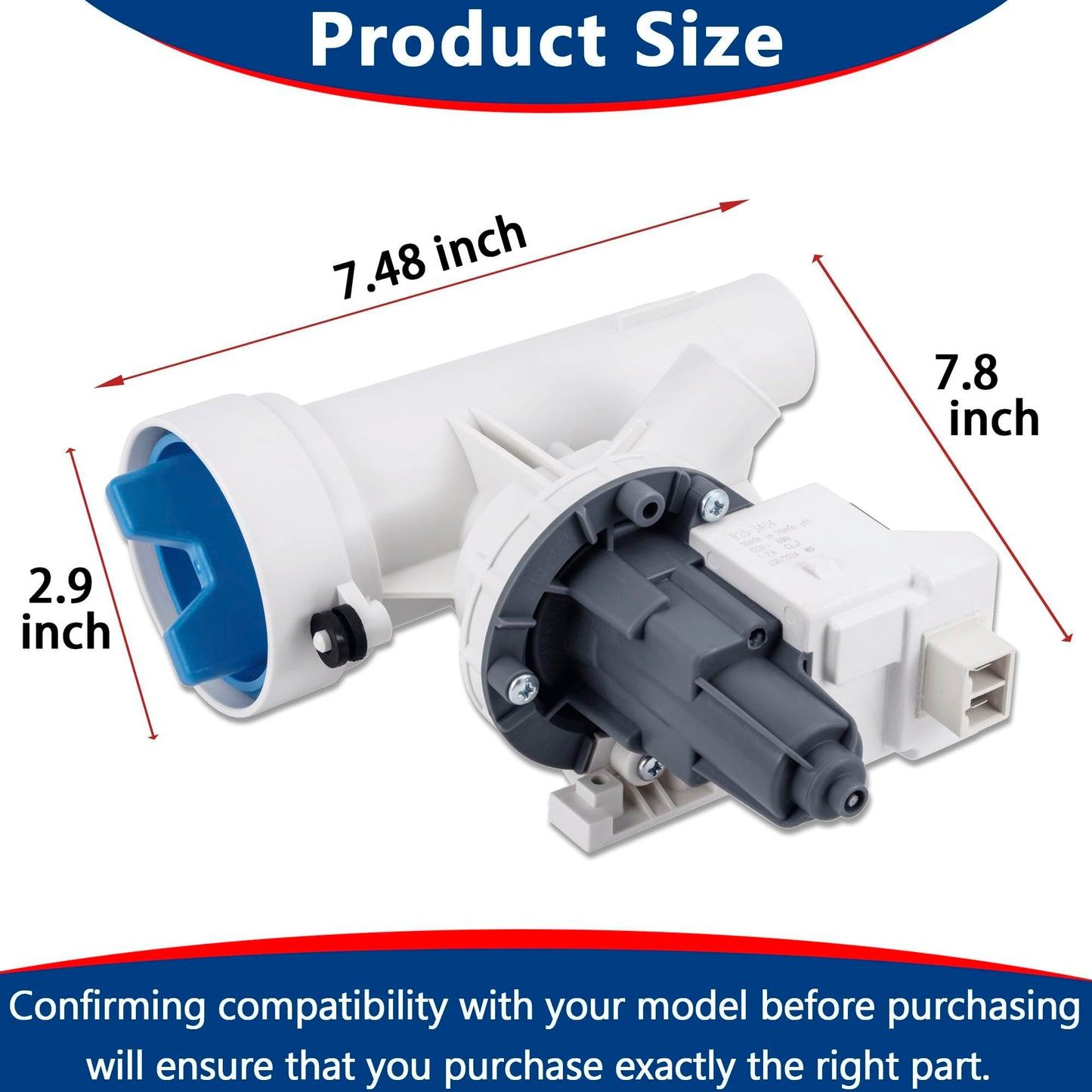 GFW550SSN2WW GFW550SSN0WW Washer Drain Pump and Filter Assembly Fit for GE GFW850SPN0RS GFW550SSN1WW GFW850SPN2RS GFW850SPN5RS GFW650SPN1SN GFW550SSN5WW GFW850SSN1WW GFW850SSN0WW Front-Loading Washers