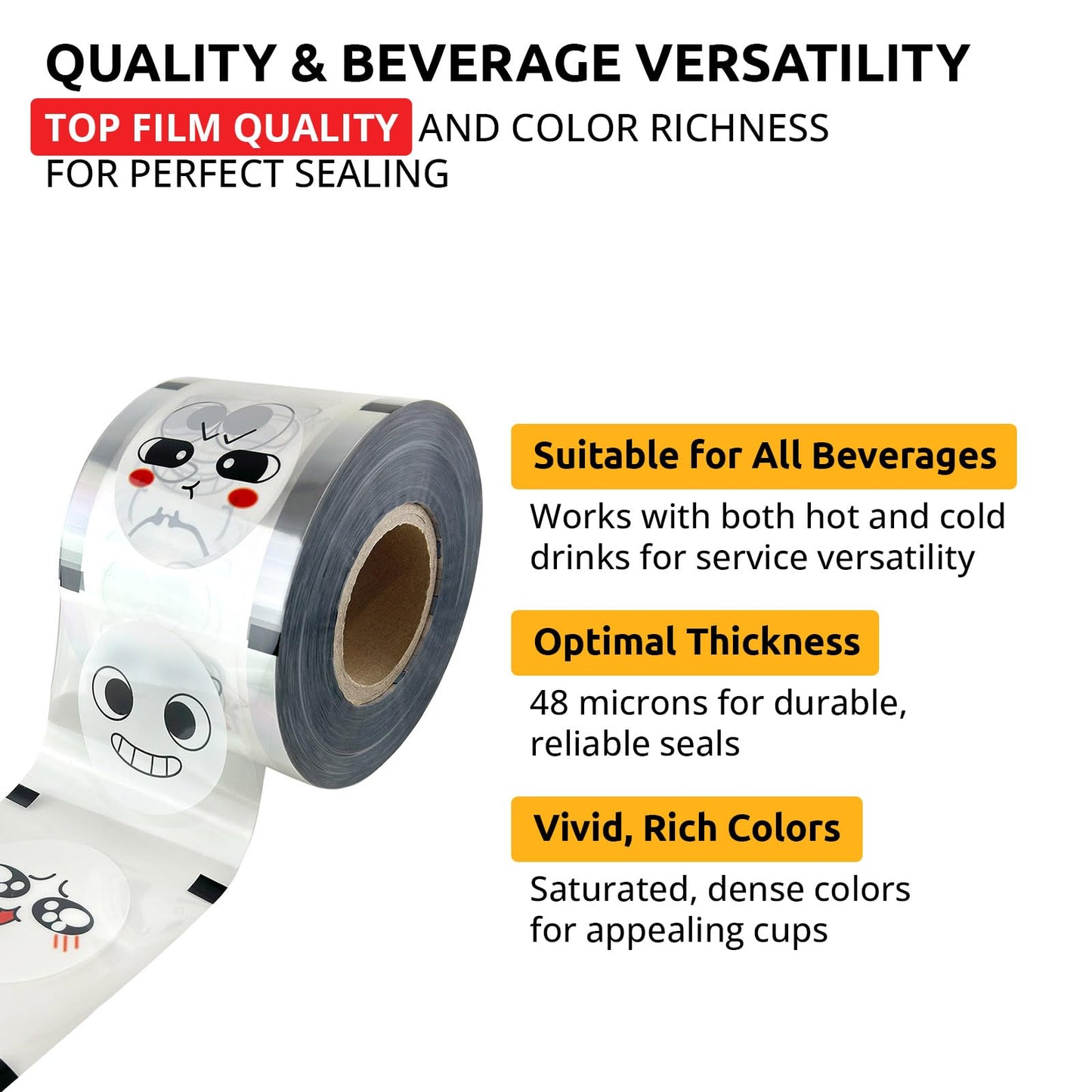 ALDKitchen Cup Sealing Film | Seals 3304 Cups per Roll | 90mm-105mm | Compatible with PP, PET and Paper Cups (1, Black and White)