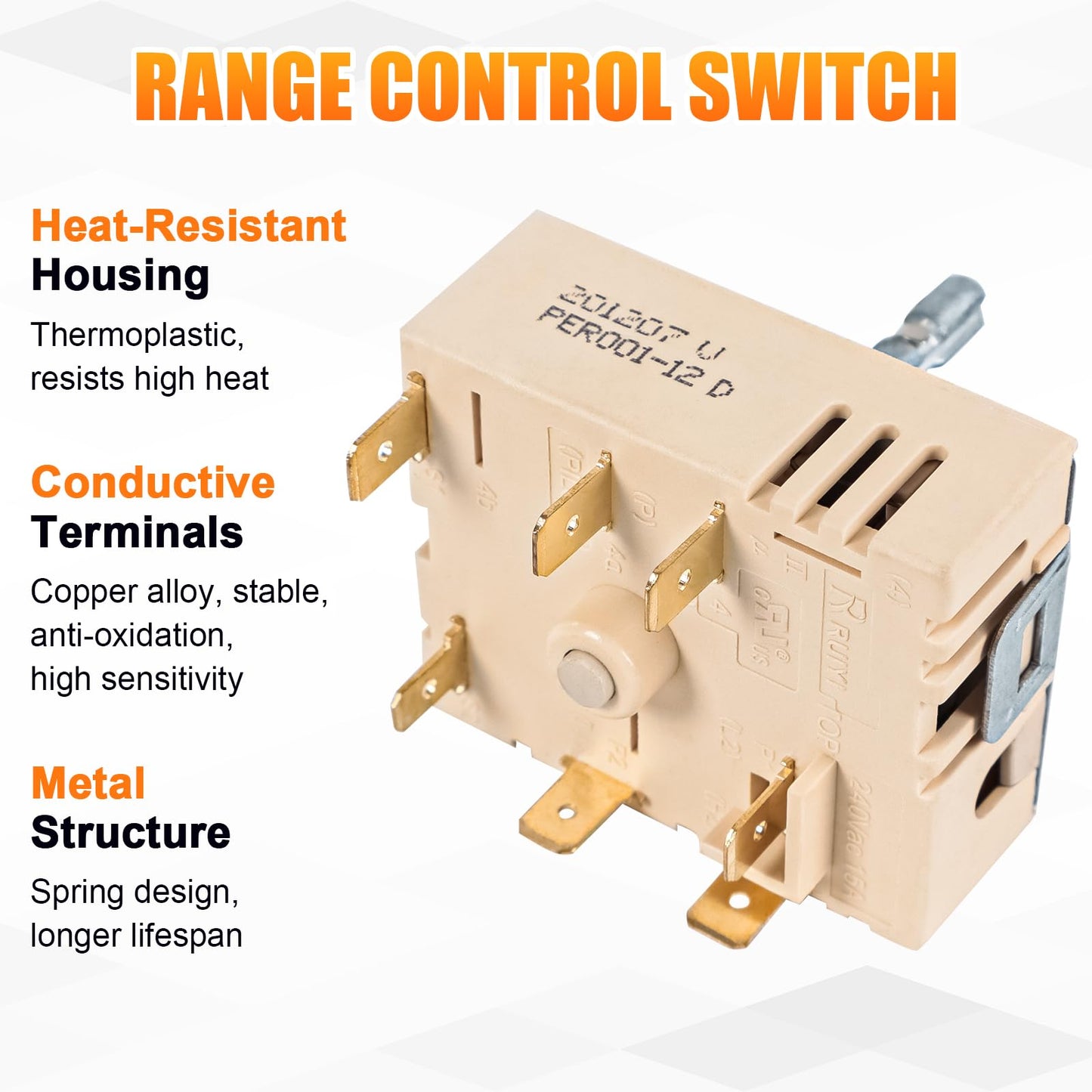 JDMSPEED DG44-01006B Range Dual Surface Element Control Switch Compatible with Samsung Electric Range - Oven/Stove Part Number #PER001-12 D