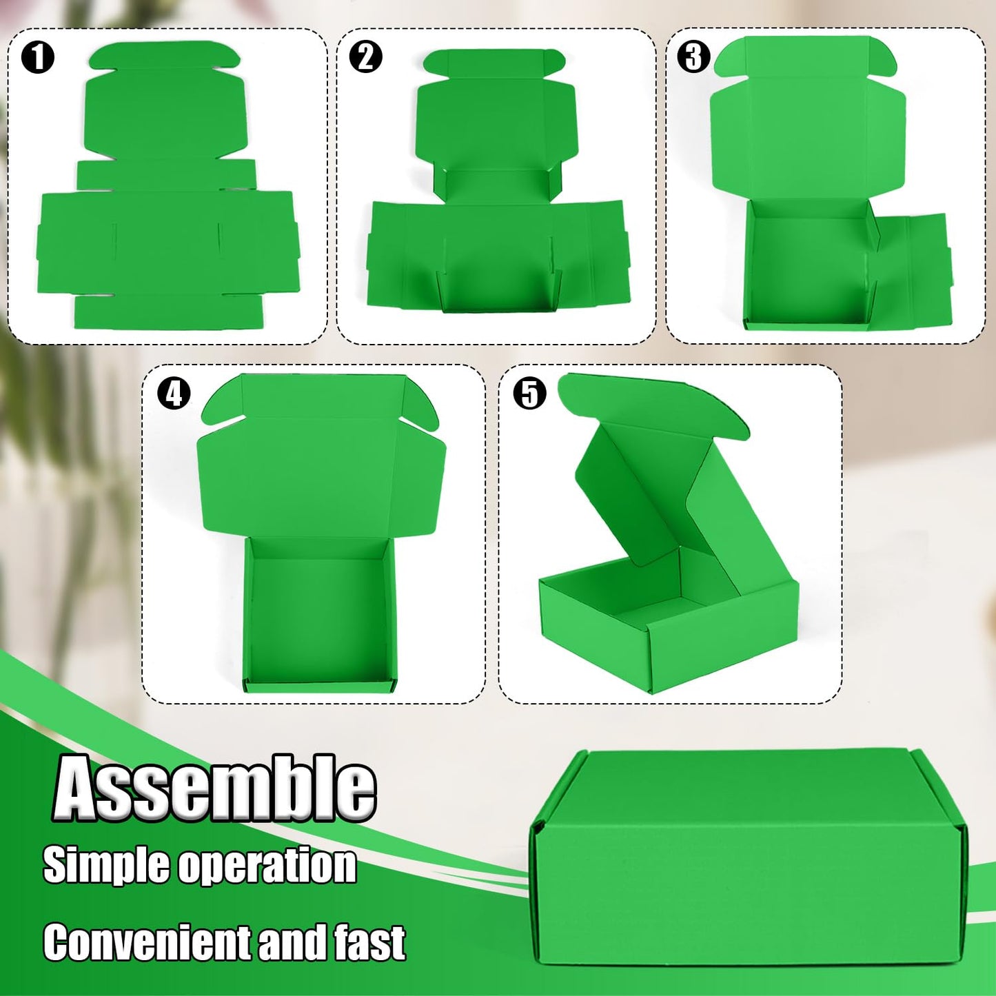Small Shipping Boxes, 50 Pack Cardboard Box Corrugated Mailer Boxes Small Corrugated Boxes For Shipping Packaging Craft Gifts Giving Products, 6 x 4 x 1.6 Inches (Grass Green)