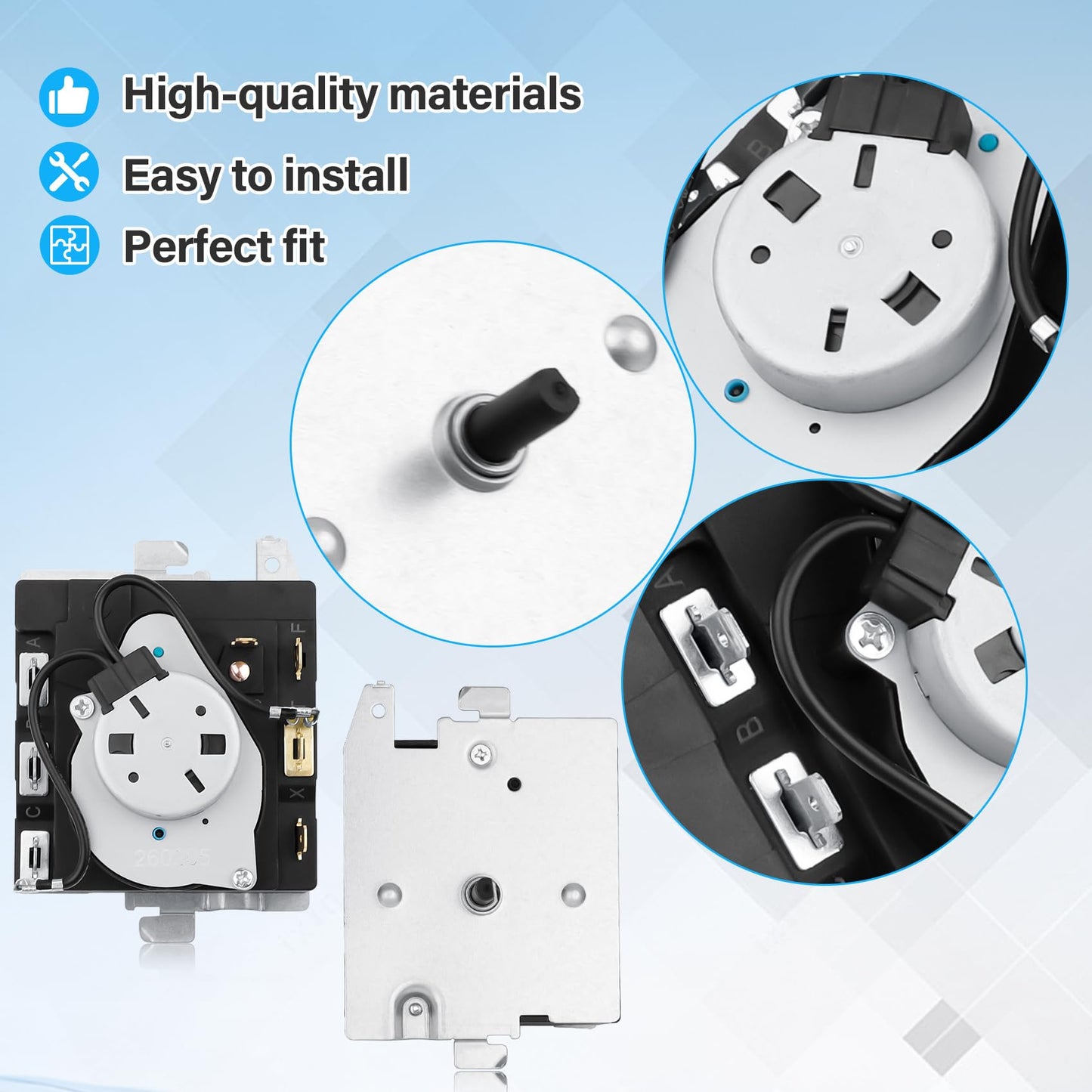 WE04X20415 Dryer Timer Compatible with GE Hotpoint Dryers, WE04X20415 Dryer Timer Control Replacement Part for TMD1CM11, WE4M355, AP5805477, 234D1296P003, EAP9491767, PD00027041, 3276788