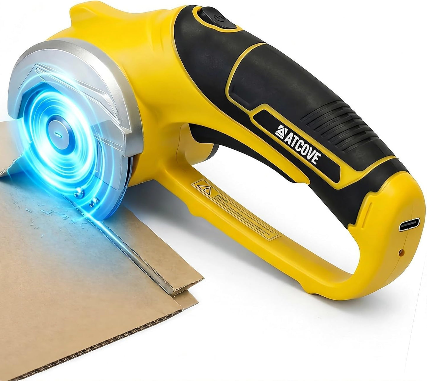 Cordless Electric Scissors - 4V Rechargeable Cardboard Cutter with Safety Lock and LED Light - Electric Box Cutter for Cardboard, Fabric, Leather, Rope - Cordless Scissors Cutting Tool up to 0.25 in