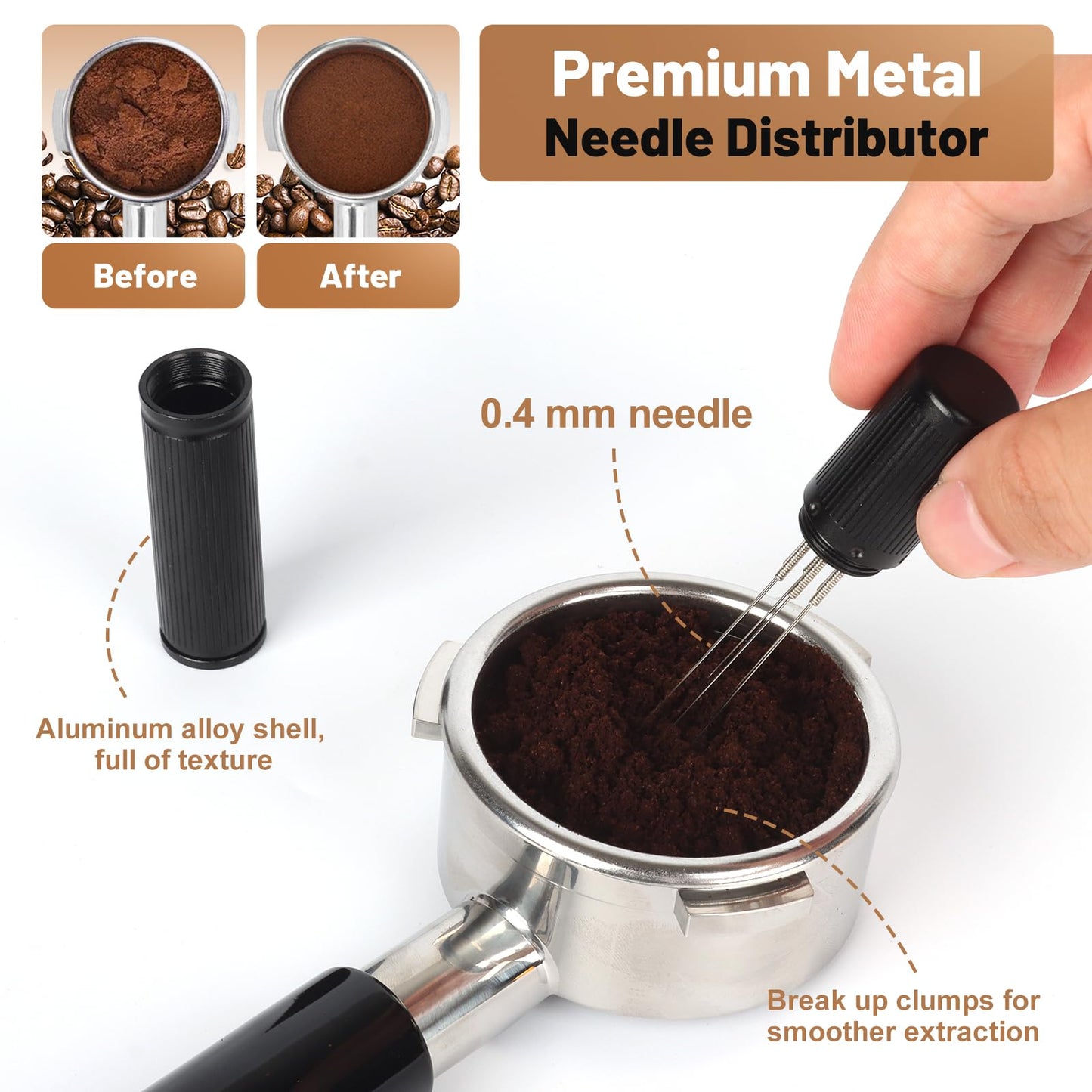 58mm Espresso Accessories Kit – Spring-Loaded Espresso Tamper, WDT Tool, Coffee Distributor, Magnetic Dosing Funnel, Puck Screen with Remover – Premium Stainless Steel & Aluminum Espresso Tools