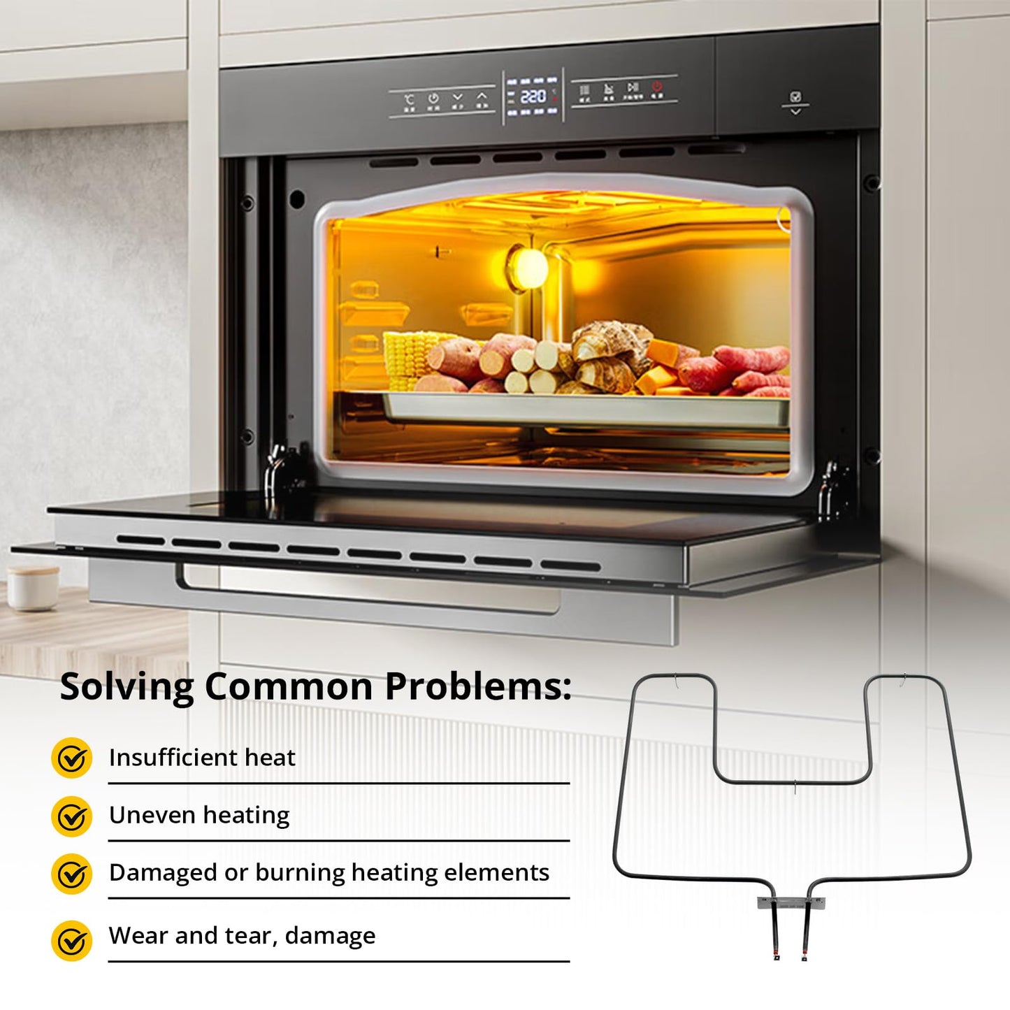 Bake Element Fits for Frigidaire AP5590131 PS3633414 Oven Range 318255006 318255002 5303310512 CH7865