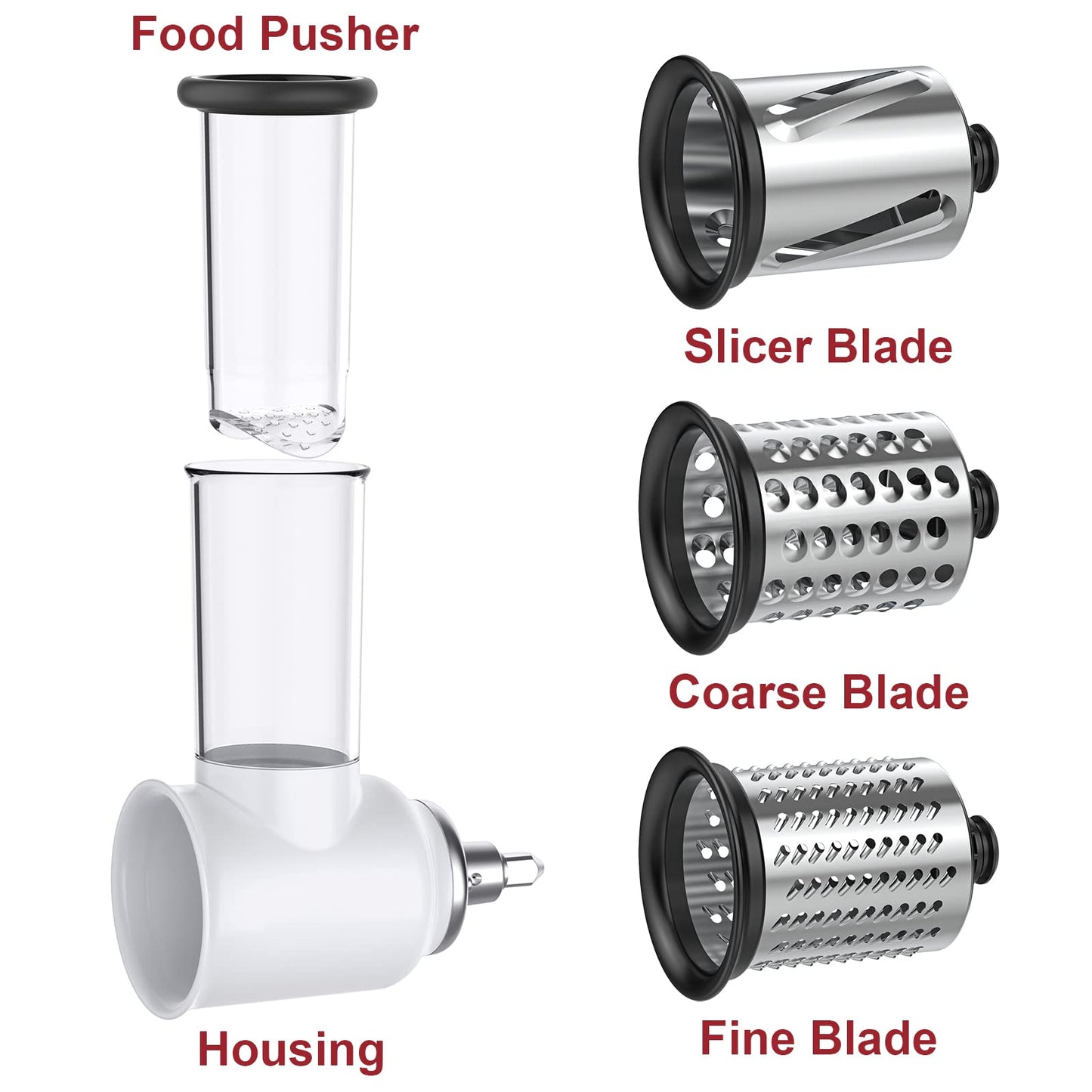 Slicer Shredder Attachment for KitchenAid Stand Mixers, Vegetable Cheese Grater Salad Maker Food Slicers Accessories for Kitchenaid, Easy Clean Dishwasher Safe Cheese Shredder by Gvode
