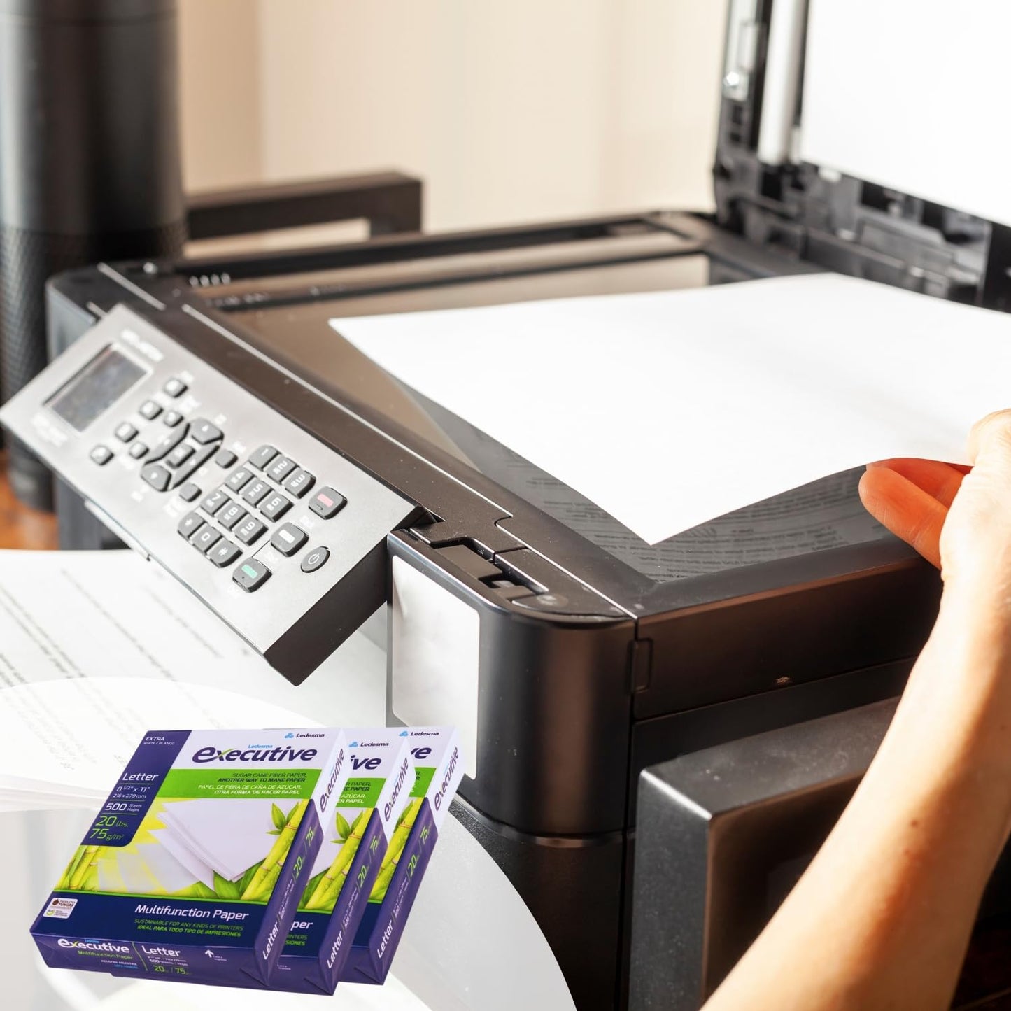 Sugarcane Fiber Copy Printer Paper - Size 8.5” x 11”, 20lb, Multipurpose, 92 Bright White Paper, Sustainable Solution, Ideal for All Office & Photocopy Printers & Designs (3 Reams - 1500 Sheets)