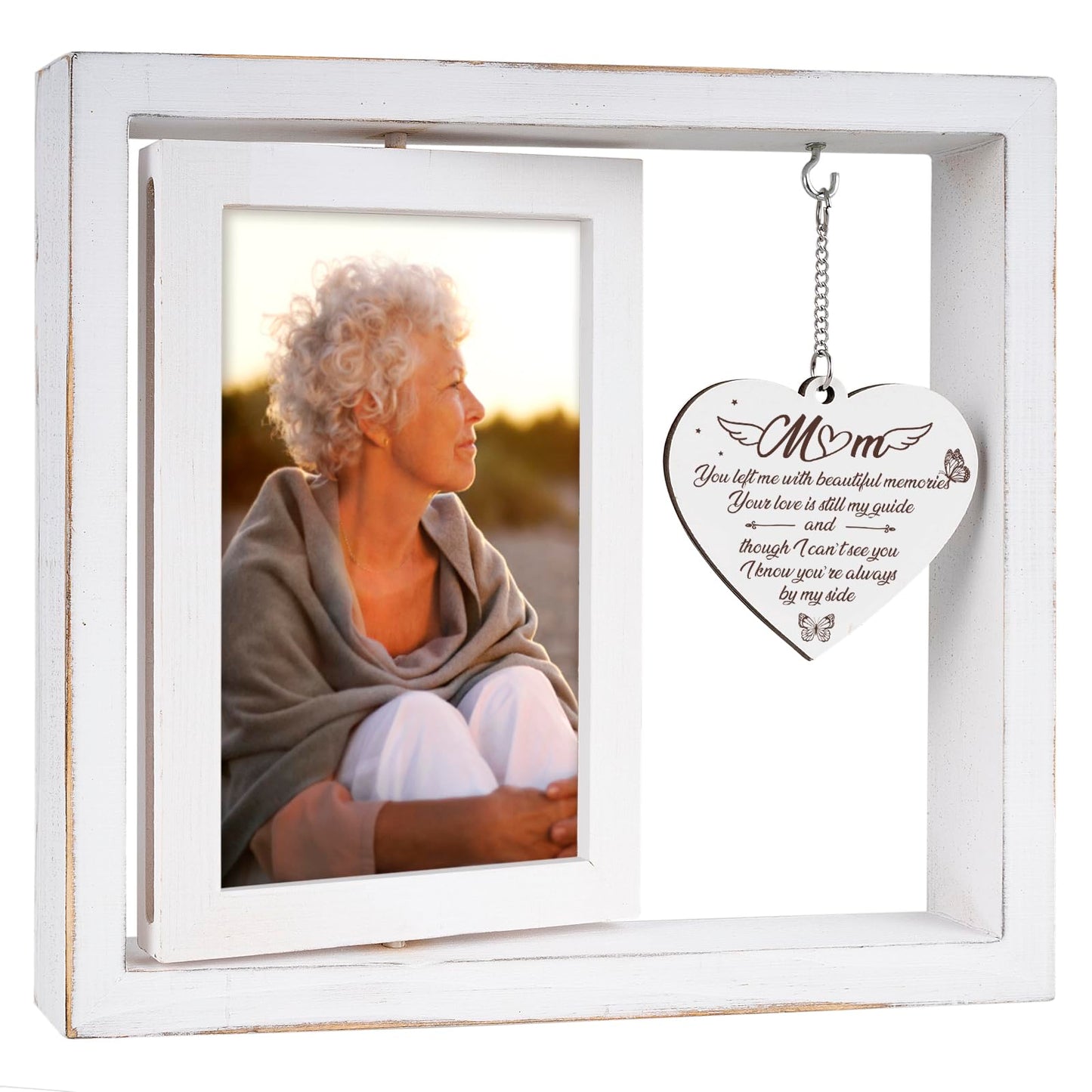 Vetbuosa Memorial Gifts for Loss of Mom, Sympathy Picture Frame, Sympathy Gifts for Loss of Mother, Grief Condolence Bereavement Remembrance Gift,Fits 4x6 In Photo