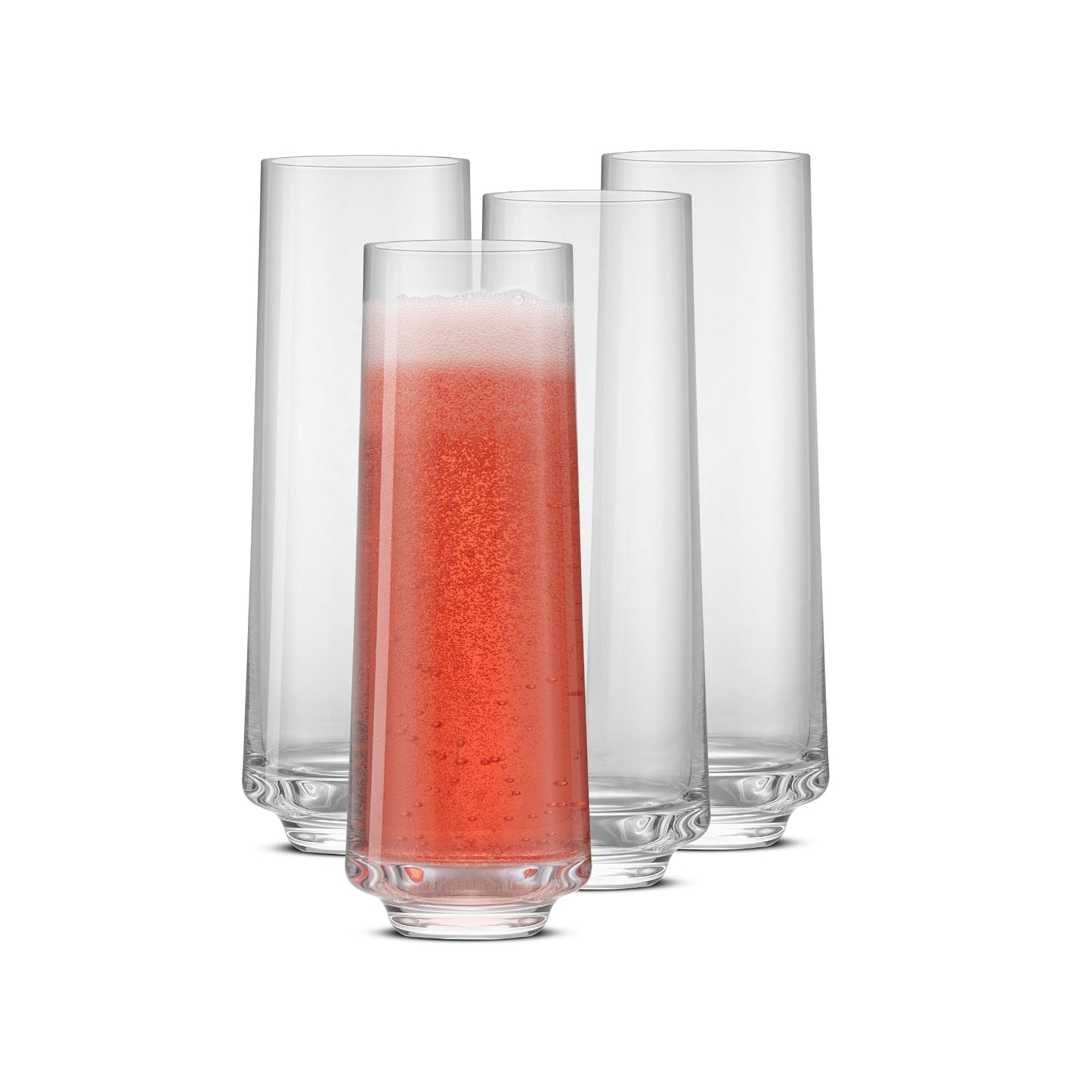 JoyJolt Sidney 9 oz Stemless Champagne Flutes Set of 4 | Modern Champagne Glasses for Prosecco, Rose, Sparkling Wine, Mimosa, Wedding Registry/Hosting Gifts | Premium Crystal Made in Europe