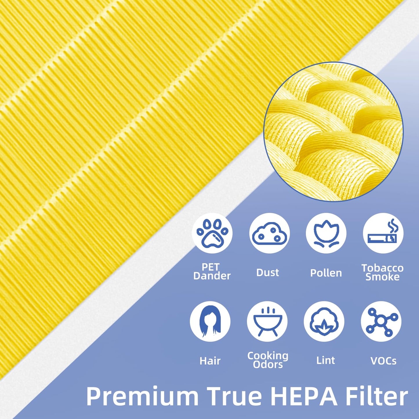 116131 Replacement Filter I for Winix C555 5500-2 Am80 Plasmawave Air Purifier True HEPA Carbon Filter,2 Set