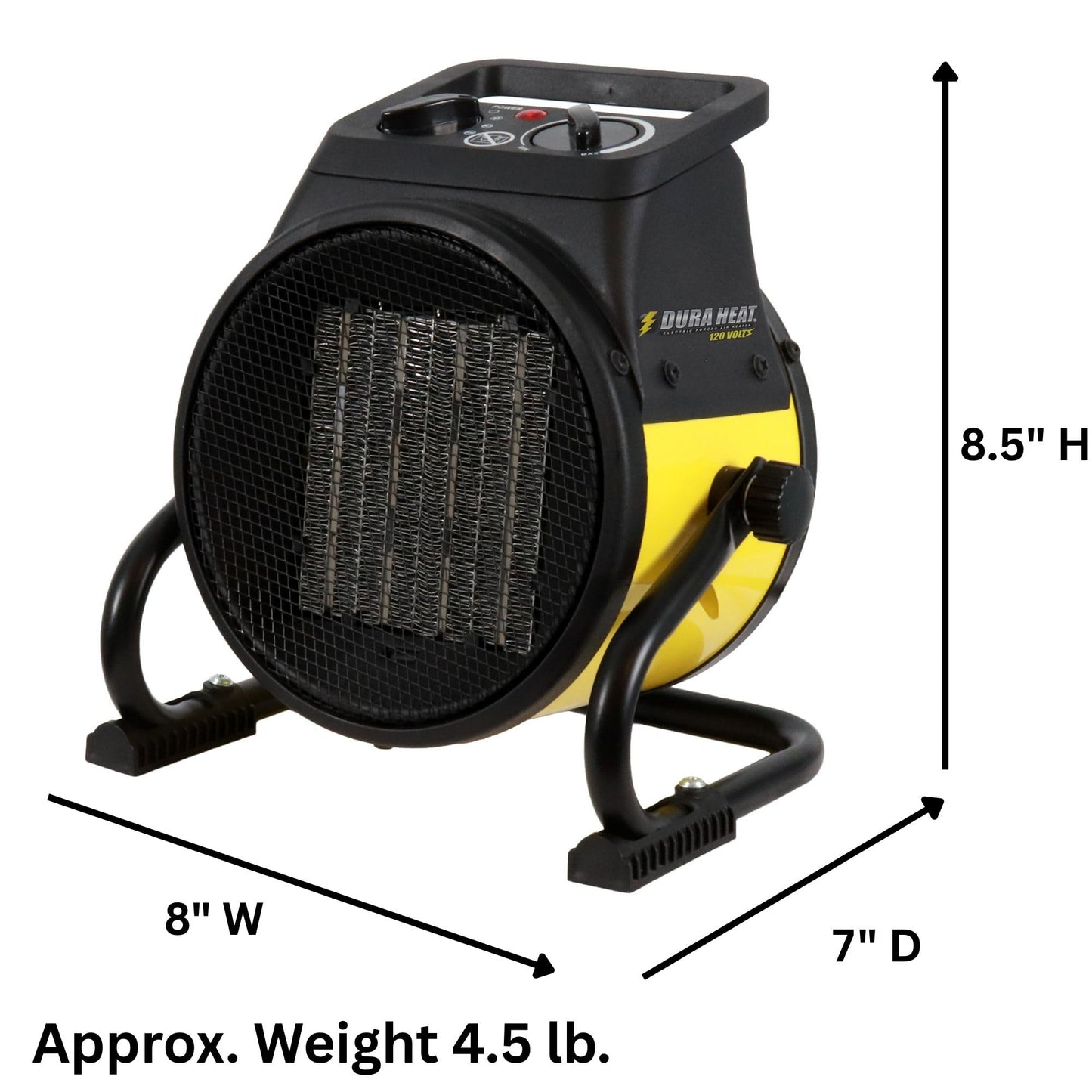 Dura Heat EUH1465 Electric Forced Air Heater with Pivoting Base 5,120 BTU, Yellow