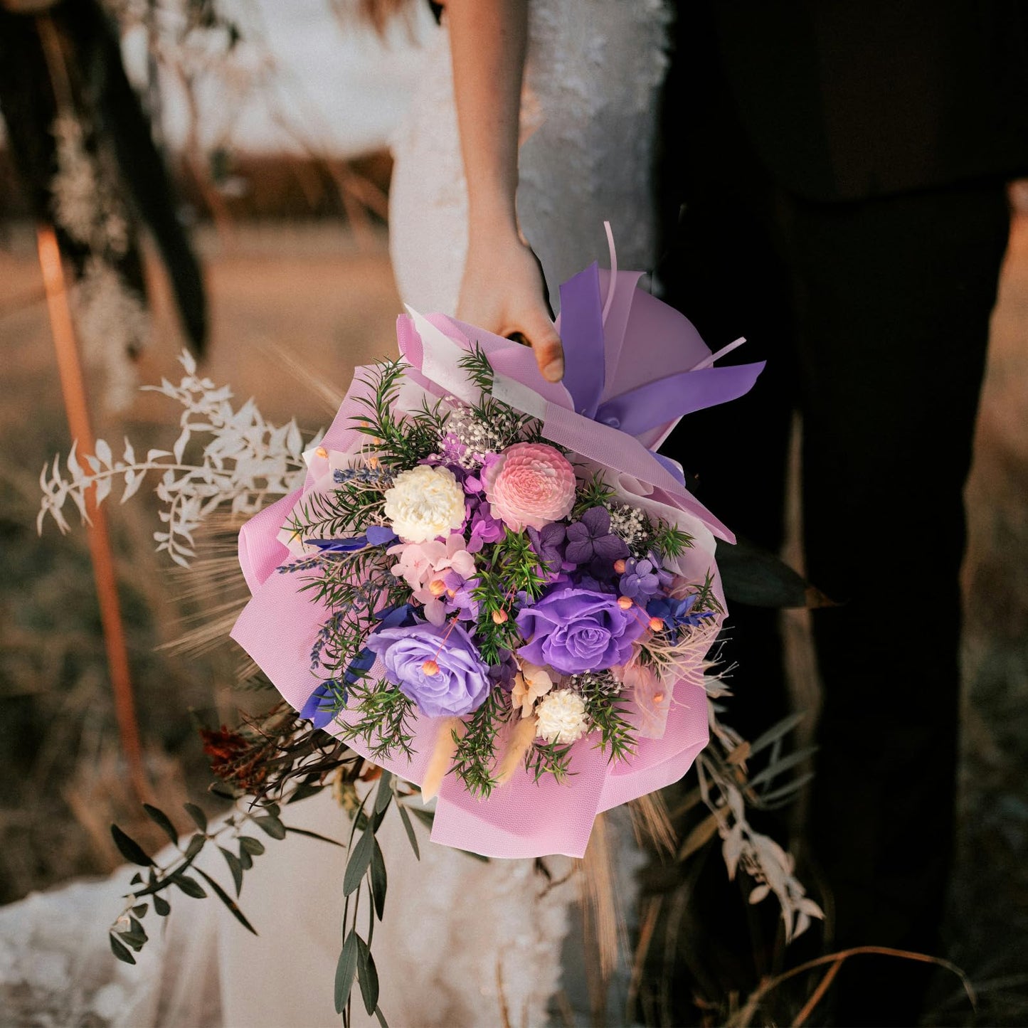 Forever Flower Gifts for Her: Romantic Flowers for Graduation-Daughter Girlfriend Wife Mom Grandma-Preserved Rose Bouquets-Flowers for Delivery Prime on Birthday Anniversary Valentines (Lilac)