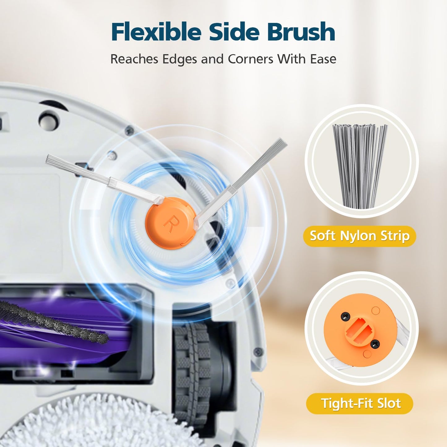 25-Pack Freo Z10 Replacement Parts Accessories for Narwal Freo Z10 / Freo Z10 Ultra Vacuum Cleaner, Include 2 Roller Brushes, 6 Side Brushes, 4 Filters, 6 Mop Pads, 6 Dust Bags and 1 Cleaning Brush
