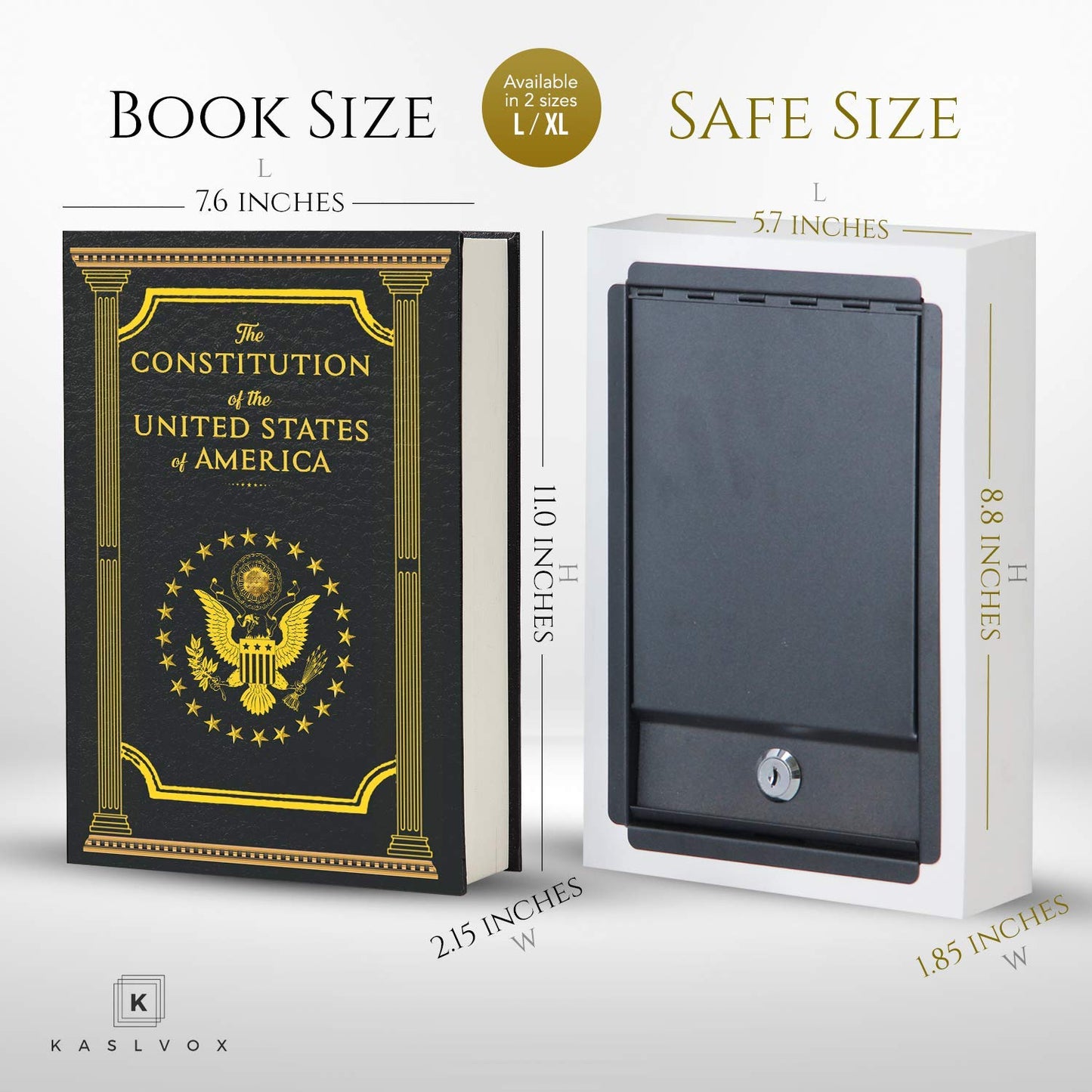 Fake Book Box - Small Safe Box with Key Lock - Hidden Safe in Plain Sight - Diversion Safes - Secret Safes (Constitution) (X-Large)