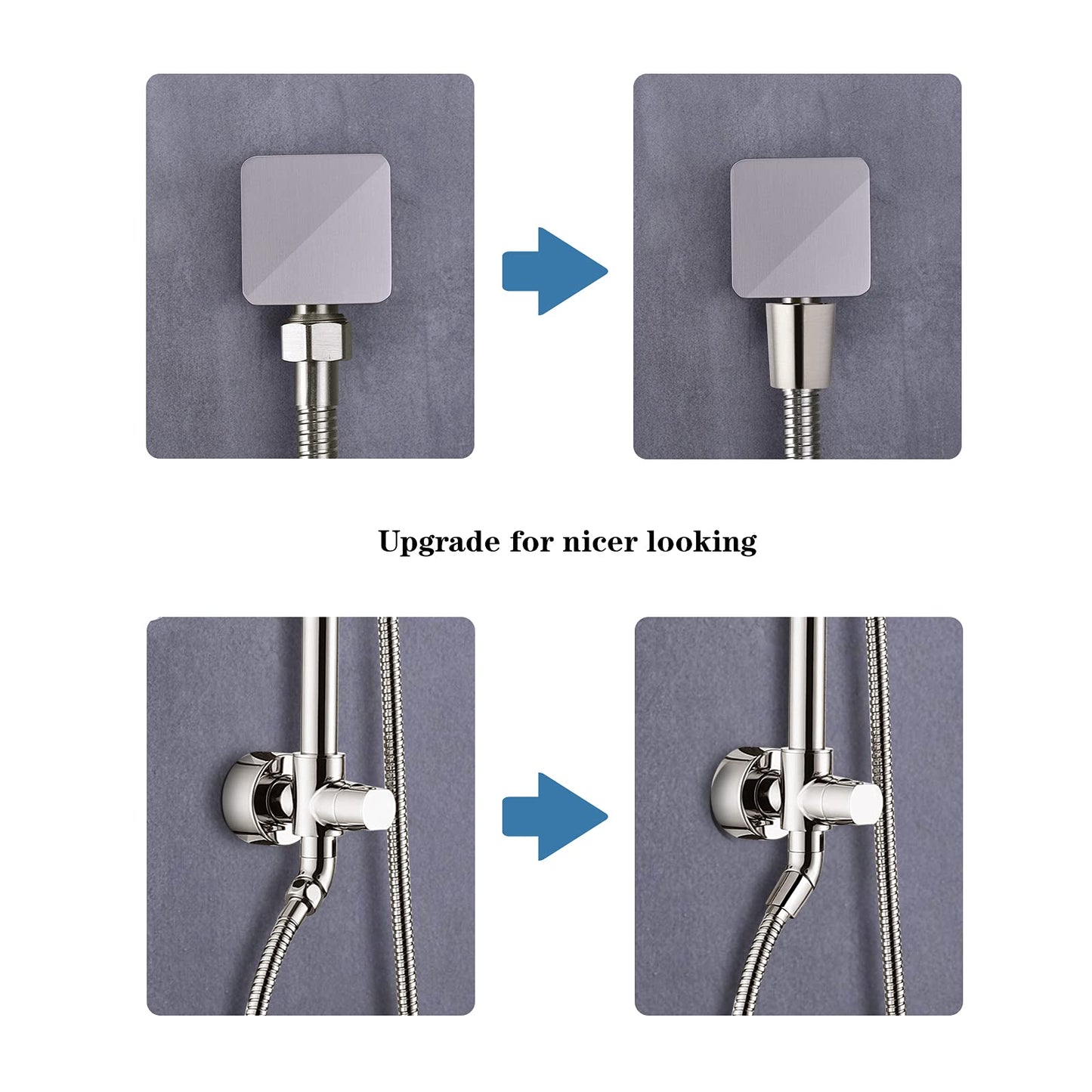 BRIGHT SHOWERS Shower Hose For Hand Held Shower Heads, 96 Inches Cord Extra Long Stainless Steel Hand Shower Hose, Ultra-Flexible Replacement Part with Brass Insert, Brushed Nickel