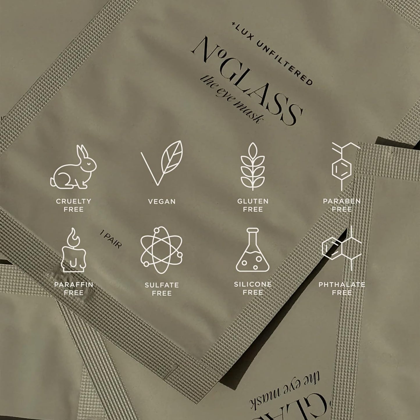 + Lux Unfiltered The Eye Mask, Anti-Slip Caffiene Infused Cooling Under Eye Patches, Reduce Puffy Eyes, Brighten and Hydrate Skin, 10 Count, Made in Korea