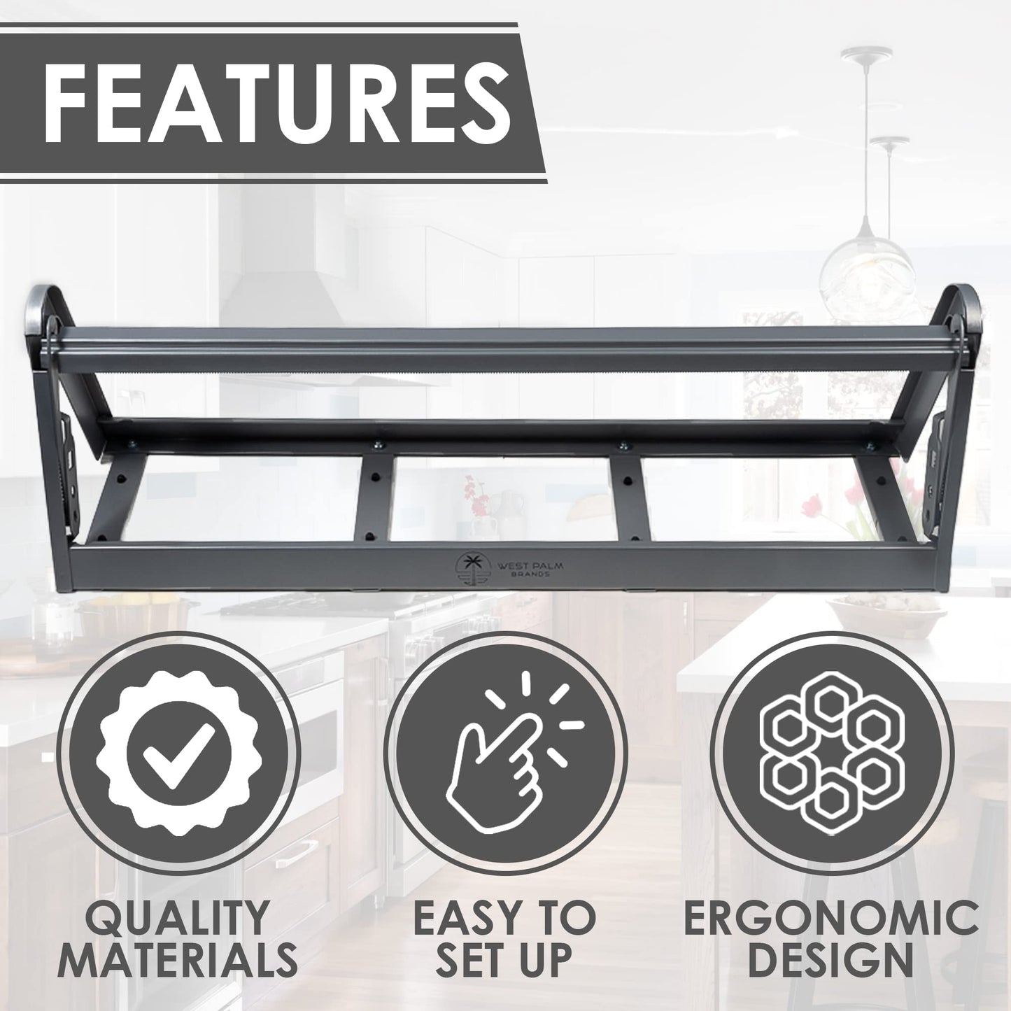 West Palm Brands Paper Roll Cutter, Holder & Dispenser for Butcher Freezer Craft Paper Rolls 24", Great Butcher, Wrapping, Crafting Paper or Vinyl Roll Holder - Free Standing or Wall Mounted