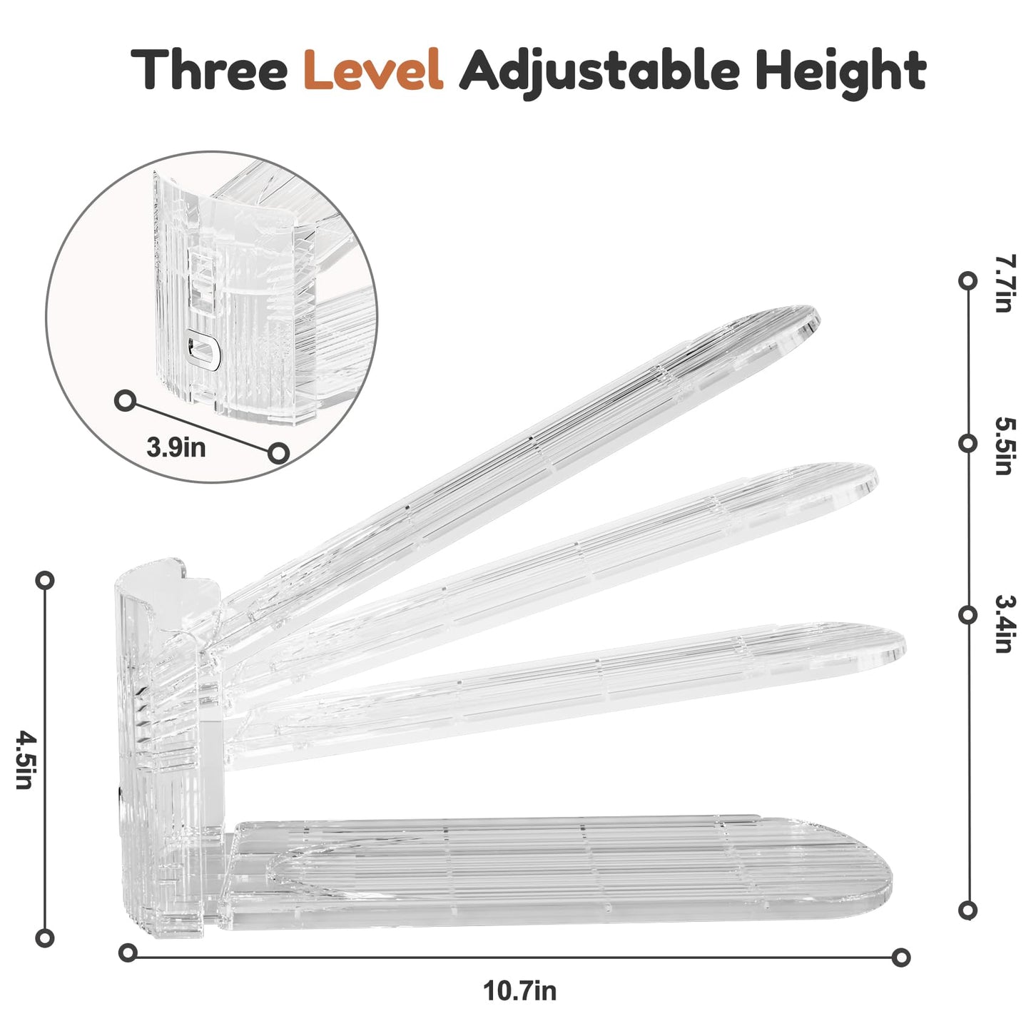 Neprock Shoe Slots Organizer for Closet,12 Pack Acrylic Shoe Stackers for A Pair of Shoes,3 Levels Adjustable Shoe rack storage Shoe Space Saver 50% (Clear,12 Pack)