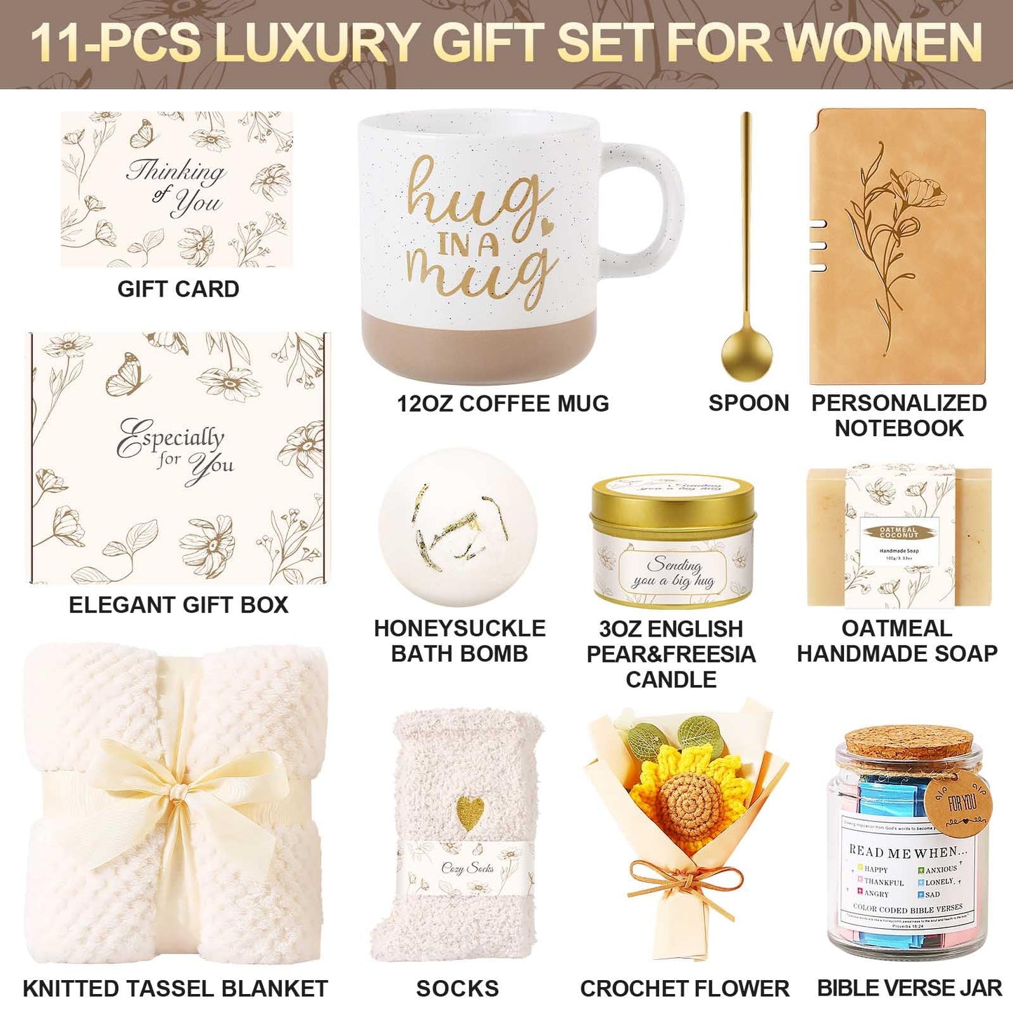 Get Well Soon Gifts for Women, Self Care Gift Basket with Bible Verse Jar, Thinking of You Encouragement Gifts Care Package for Women After Surgery Recovery Comfort Gift for Mom Friend
