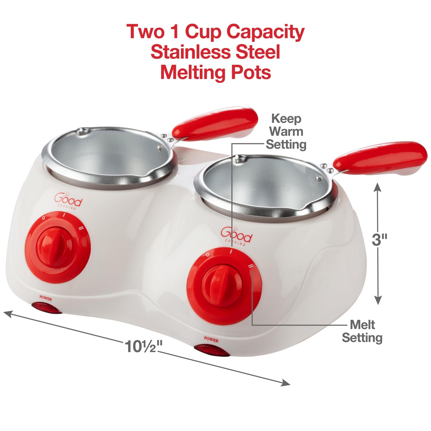 Dual Electric Chocolate Melting Pot Set - Father's Day Brunch Fondue & Candy Kit w/ 30 Bonus Accessories - Dip, Drizzle, Decorate Strawberries & Marshmallows - Appetizers & Desserts
