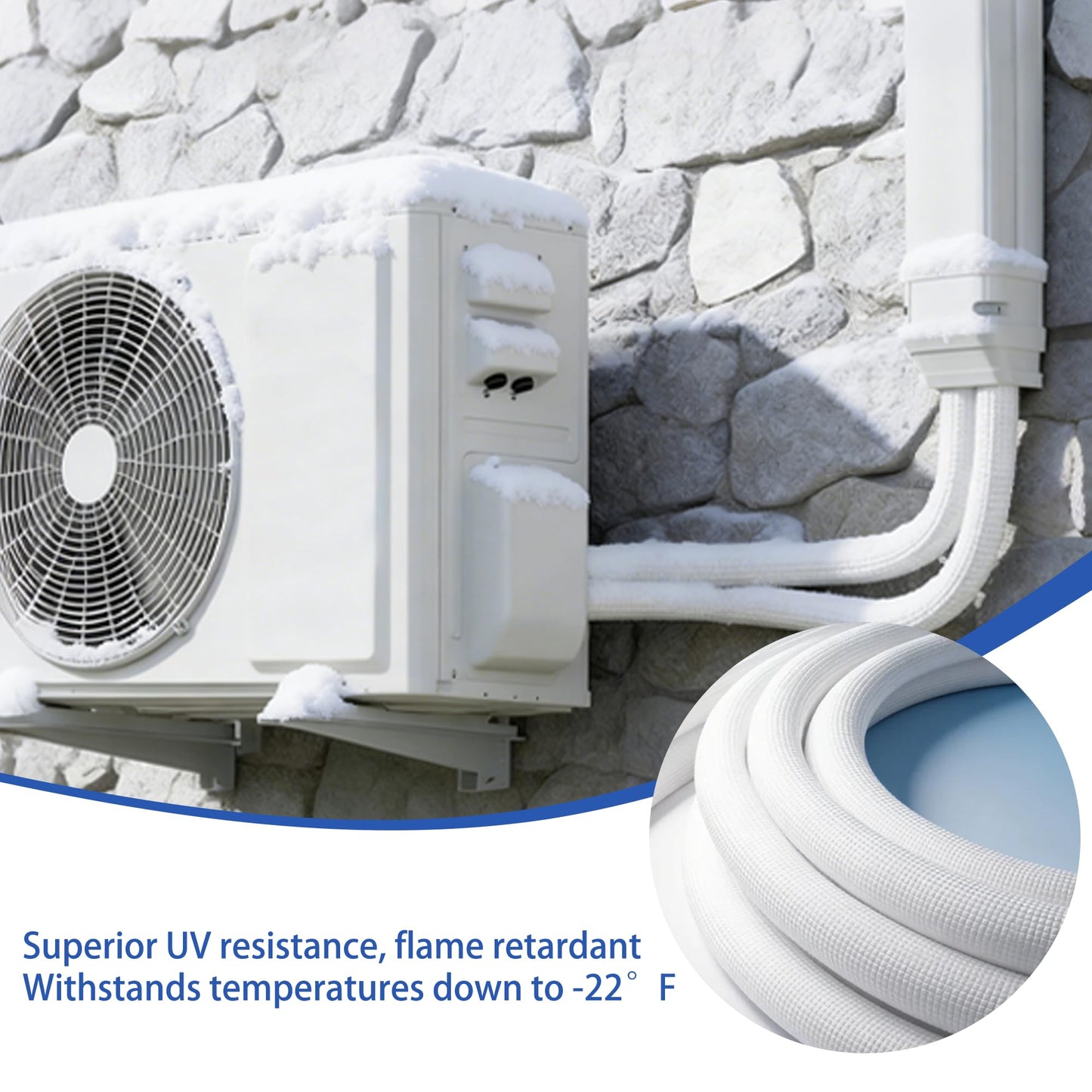 10 Ft Mini split Line set, 1/4"& 3/8" 0.D. Flared copper TubingPipes & 3/8" Thickened PE insulated Coil with Nuts &Installation Kit for Mini Split Air Conditioner & Heat System