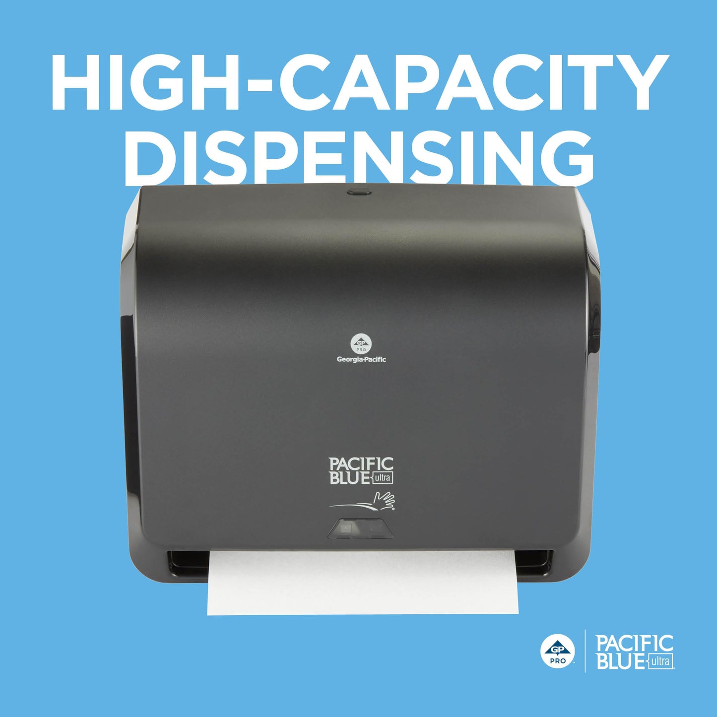 Georgia-Pacific Pacific Blue Ultra 9" Mini Automatic Paper Towel Dispenser by GP PRO (Georgia-Pacific), Black, 54518, 14.1" W x 6.5" D x 11.1" H - New Version