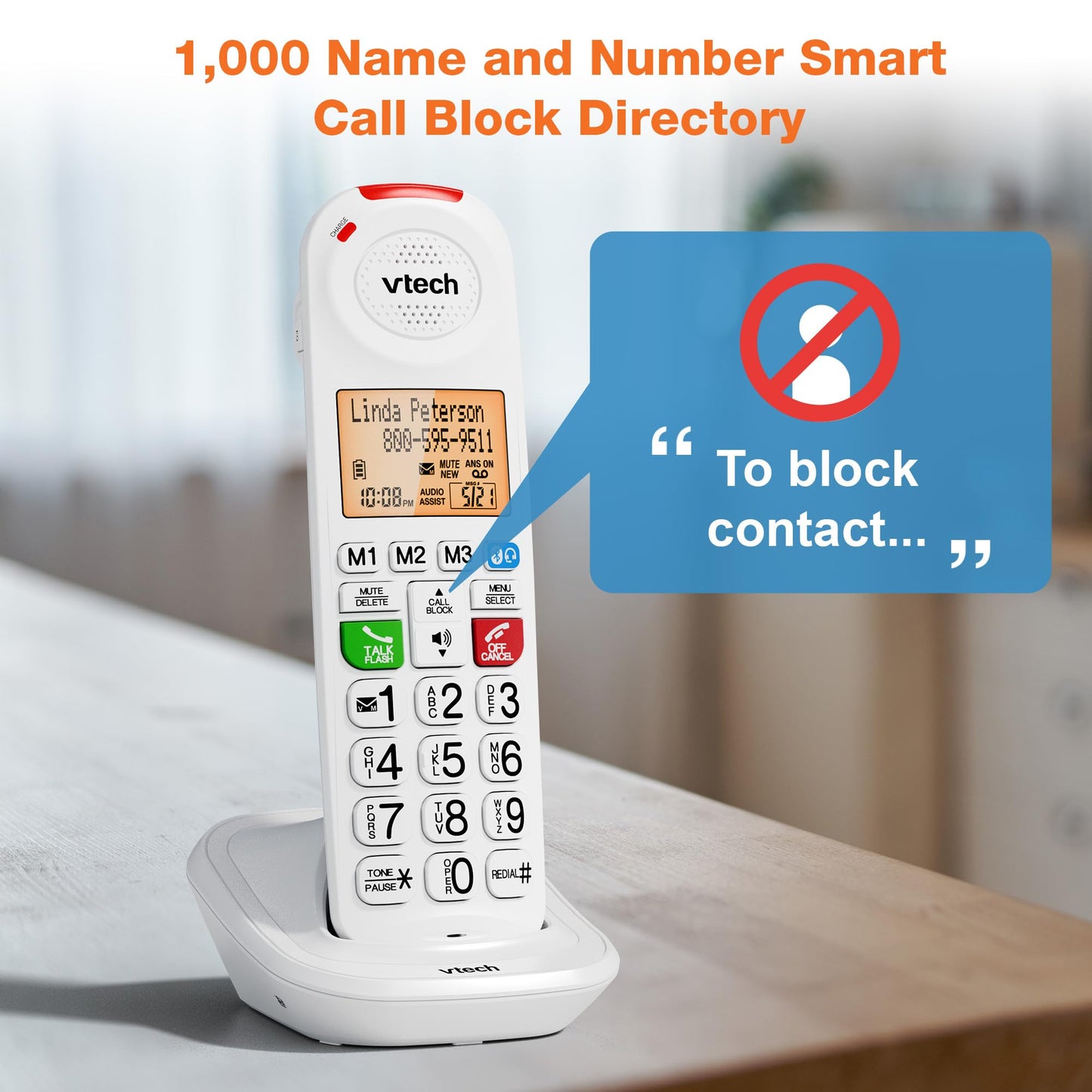 VTech SN5107 Amplified Additional Handset with Big Buttons, Large Display & 50dB Audio Assist for SN5127 & SN5147 Senior Phones