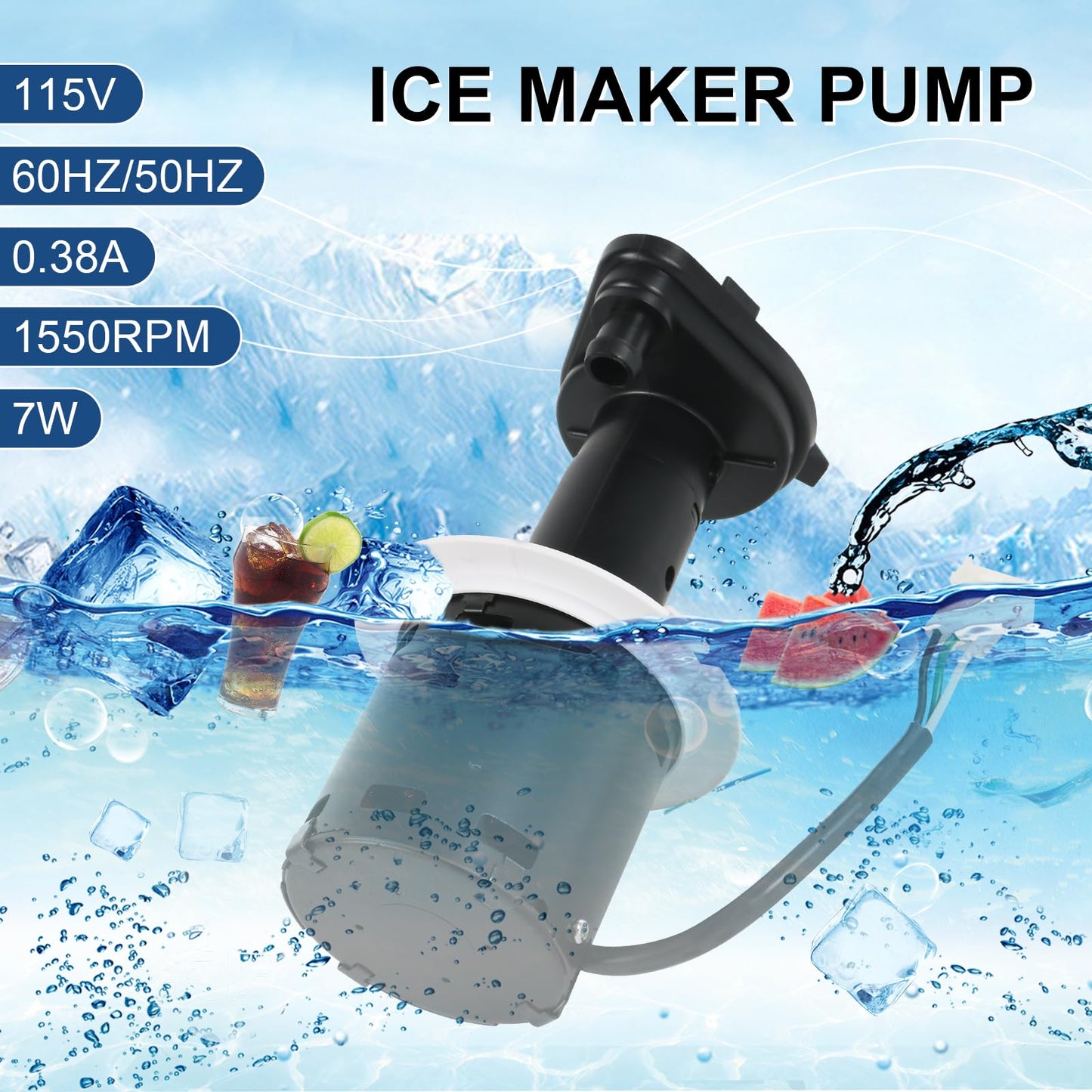 12-2919-21 Water Pump Replacement for Scotsman SC12-2919-21 ice Maker Machine C0322MA-1 C0322MW-1 C0322SA-1 (OEM Replacement) 12-2919-21